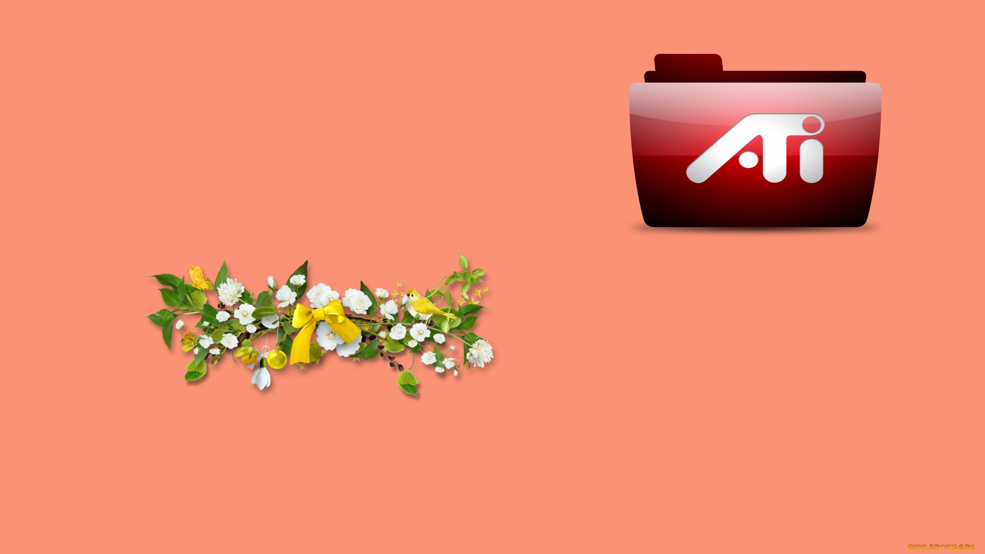 компьютеры, ati, логотип, фон