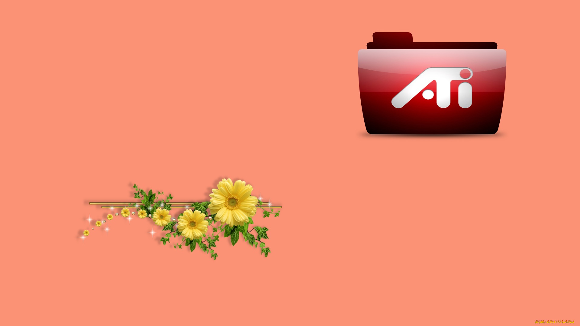 компьютеры, ati, логотип, фон