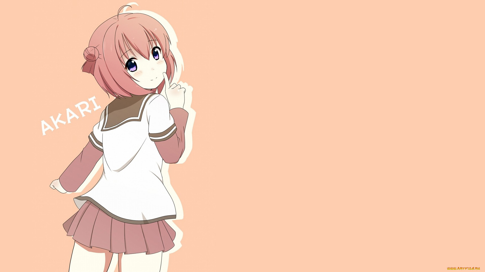yuru, yuri, аниме, фон, взгляд, девушка