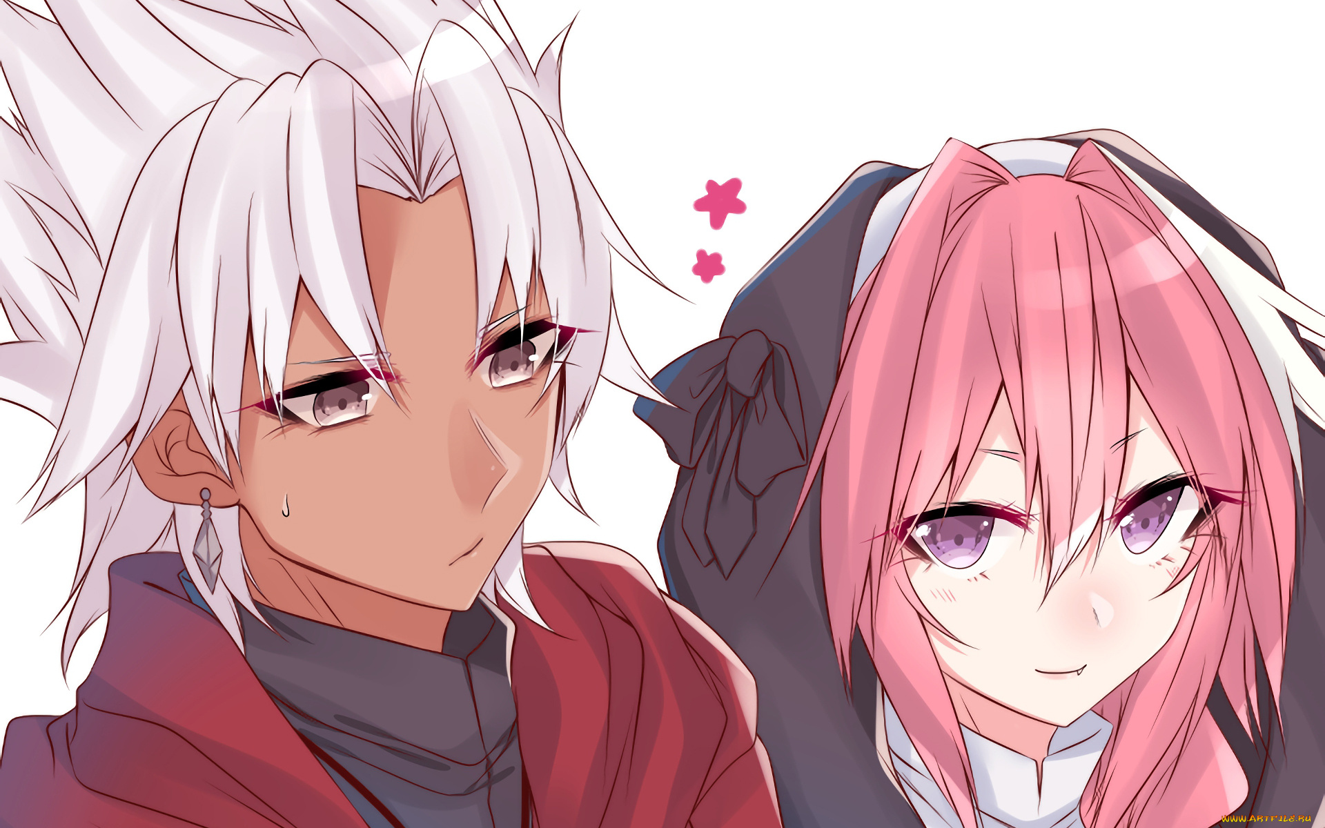 аниме, fate, stay, night, девушка, взгляд, фон