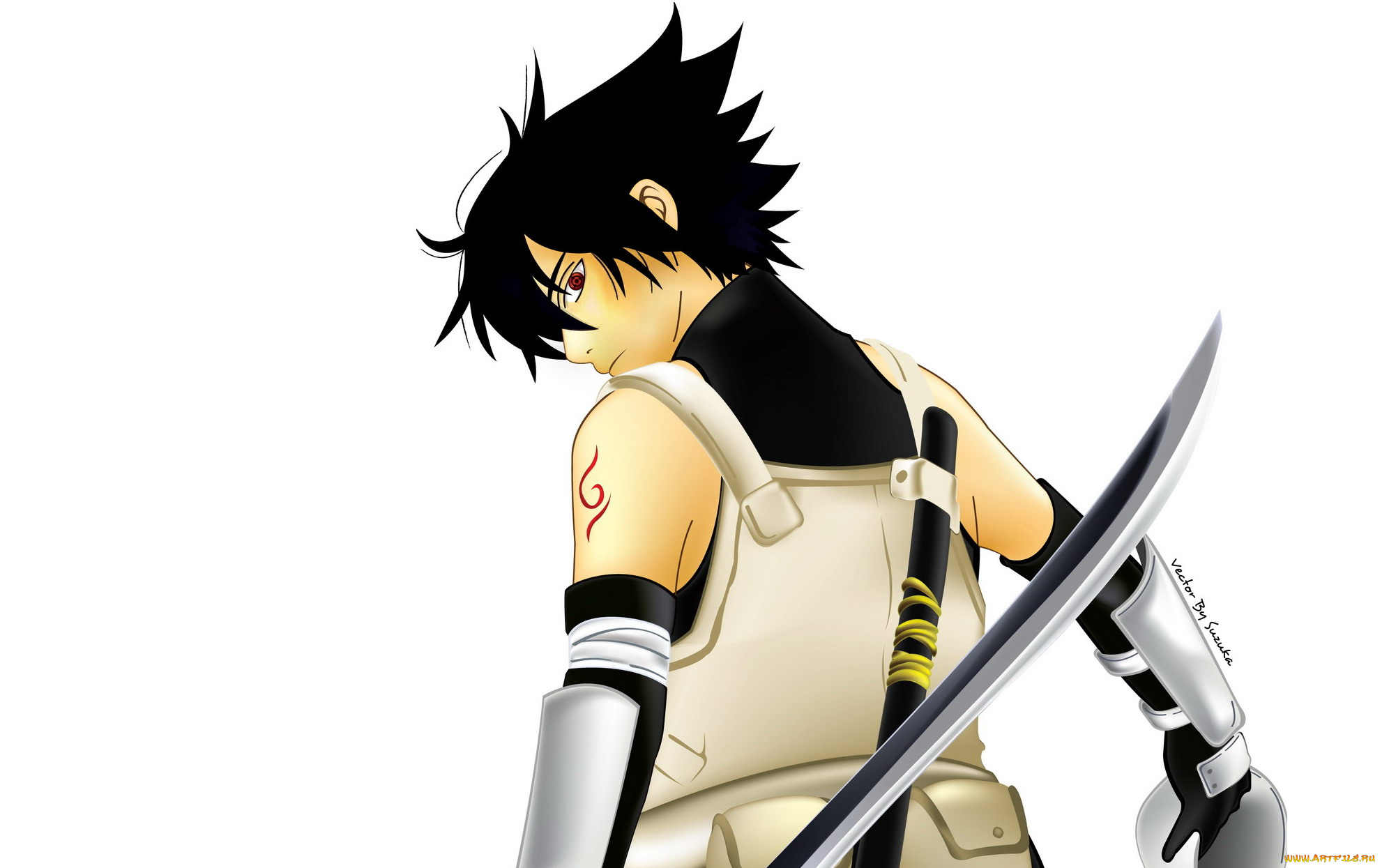 аниме, naruto, учиха, саске, анбу, меч