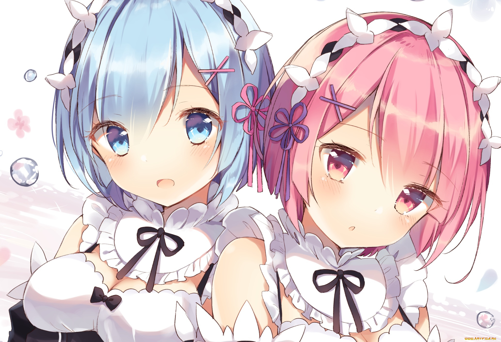 аниме, re, , zero, kara, hajimeru, isekai, seikatsu, rem, ram