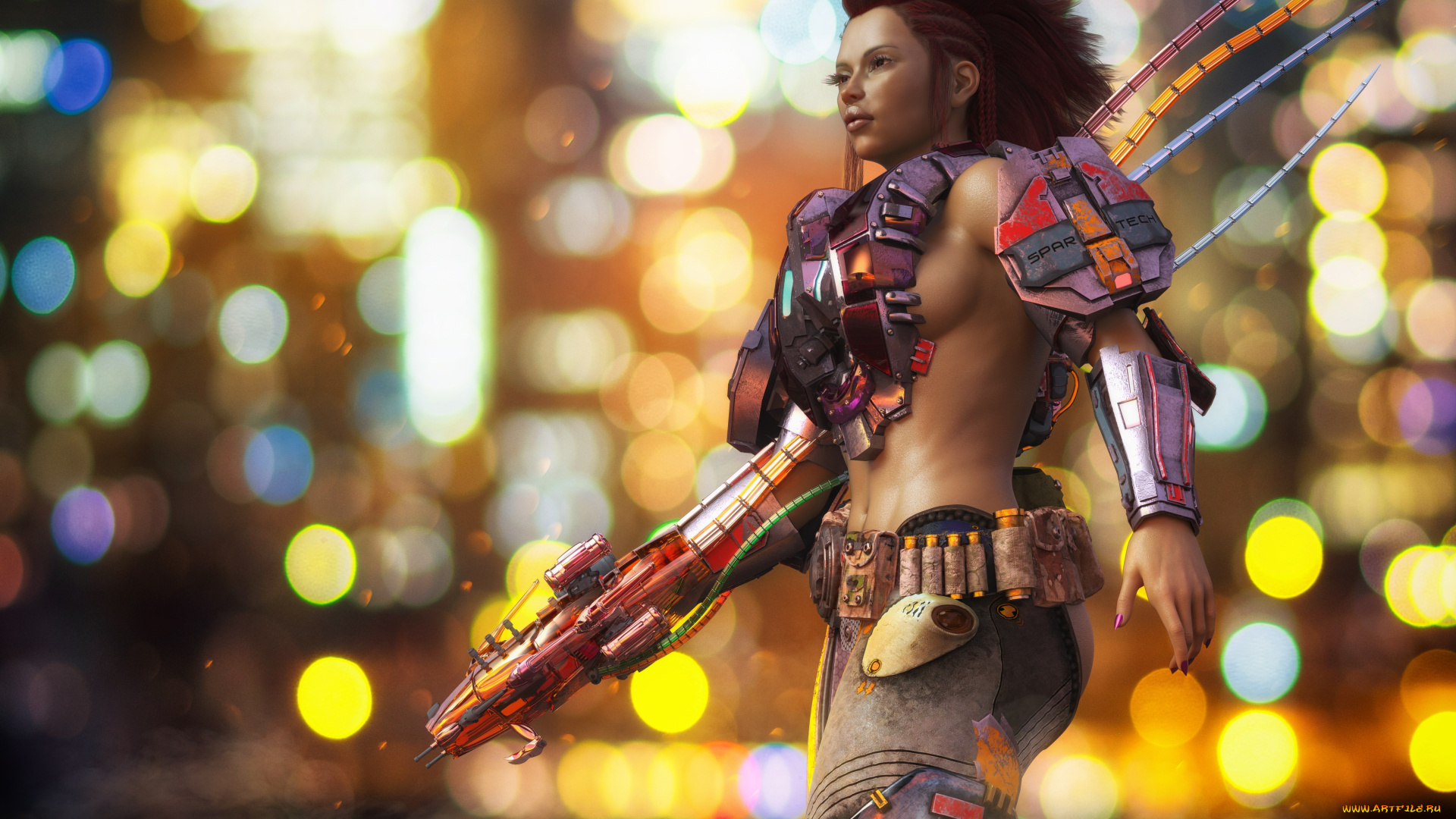 3д, графика, фантазия, , fantasy, фон, взгляд, девушка