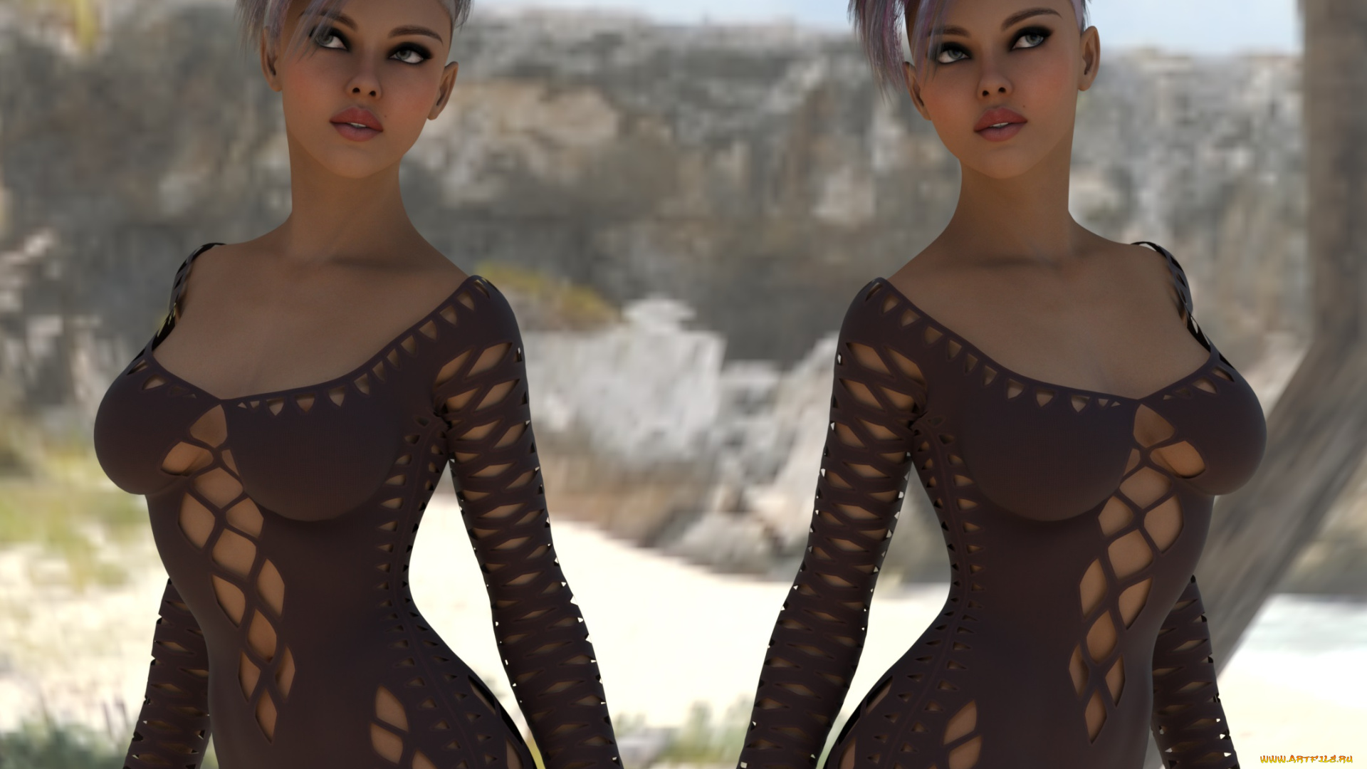 3д, графика, люди, , people, фон, взгляд, девушки