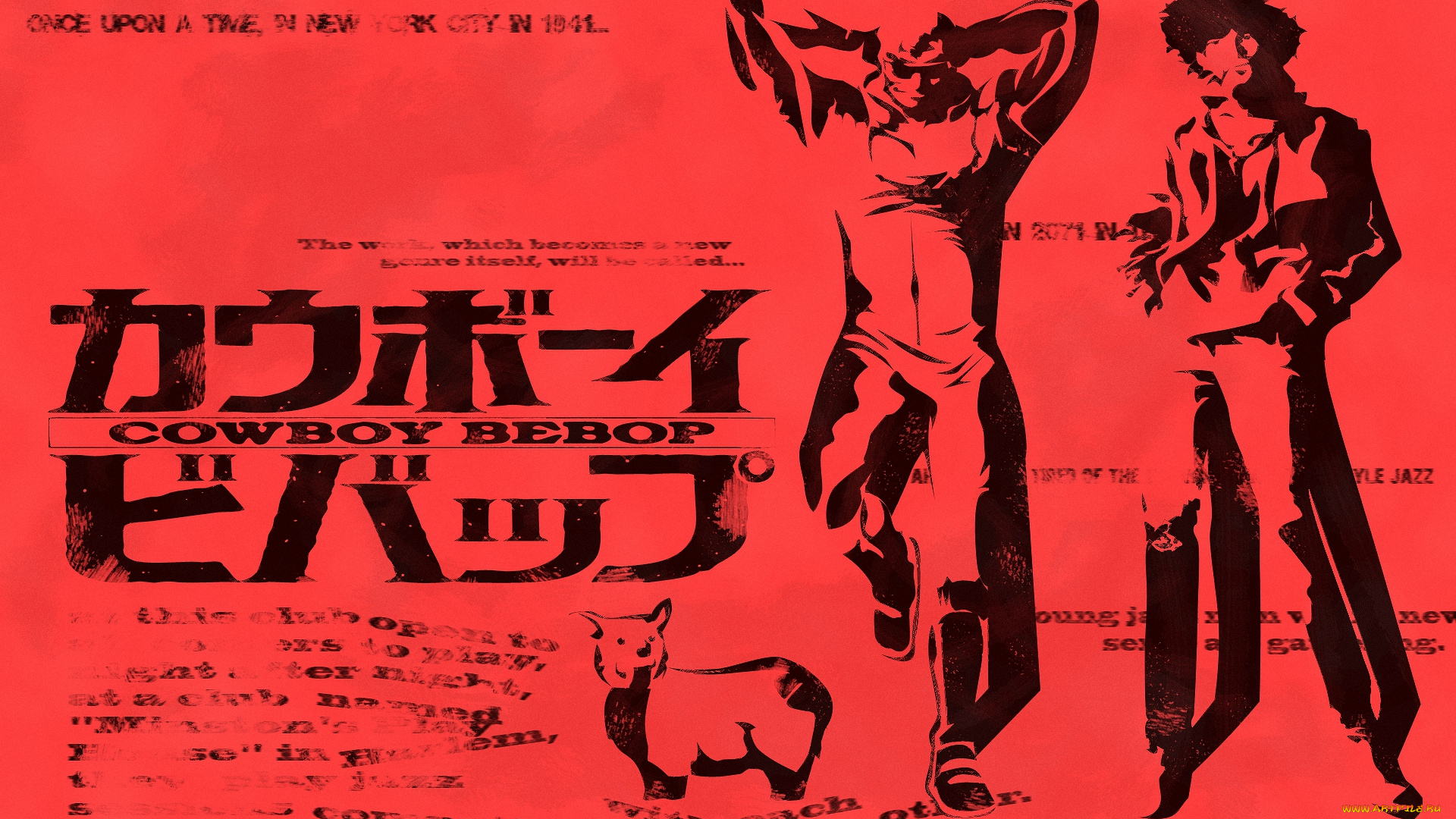 аниме, cowboy, bebop, jet, spike, ein