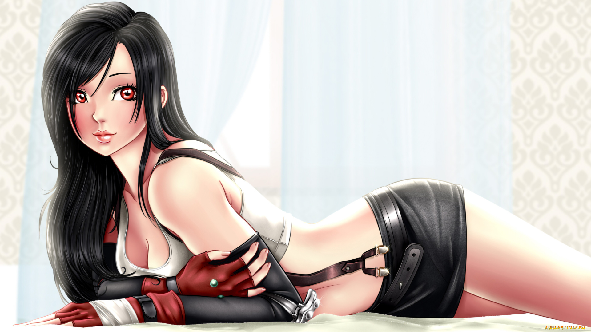 аниме, final, fantasy, девушка, фон, взгляд