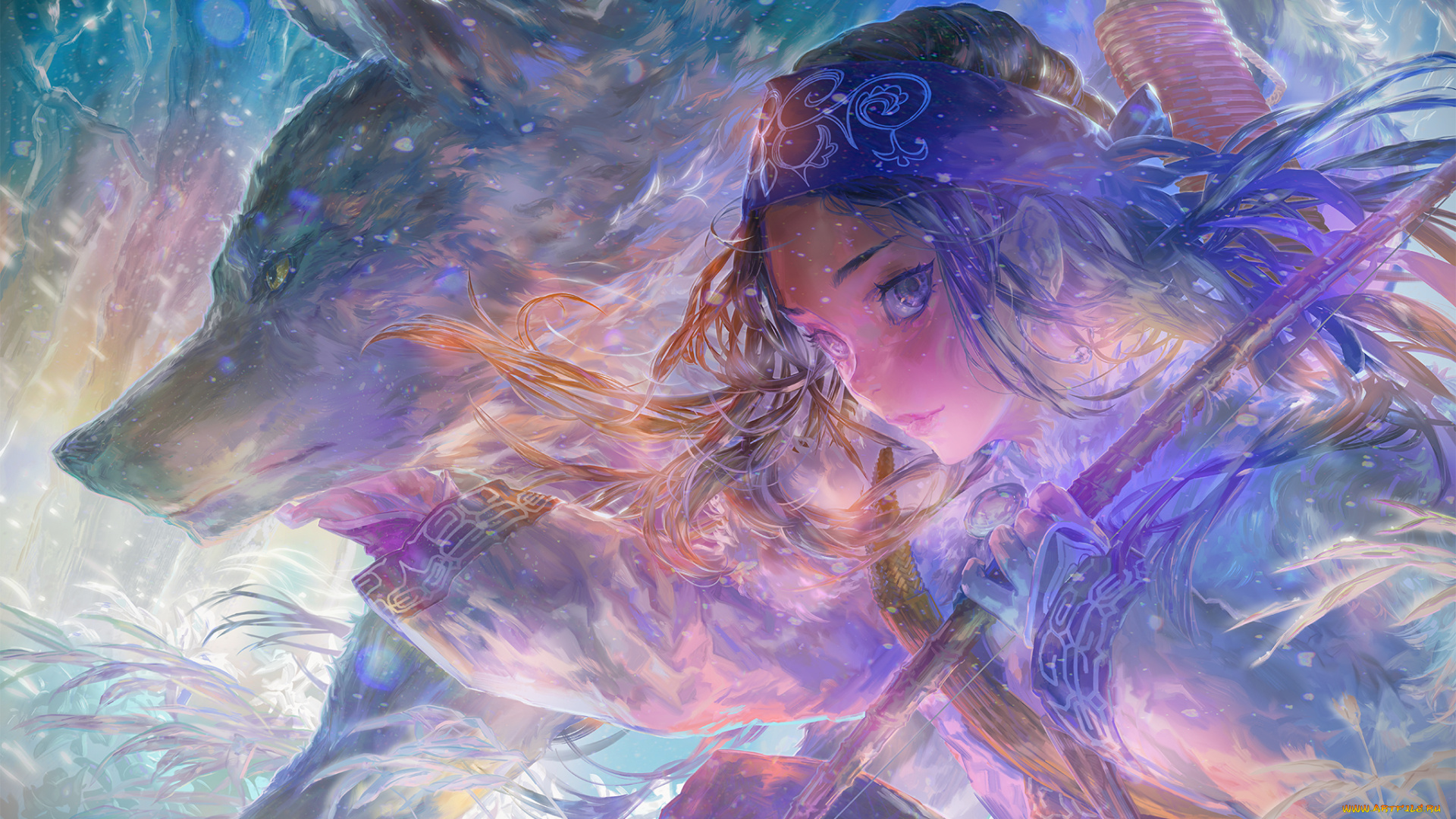 аниме, golden, kamuy, волк, девушка