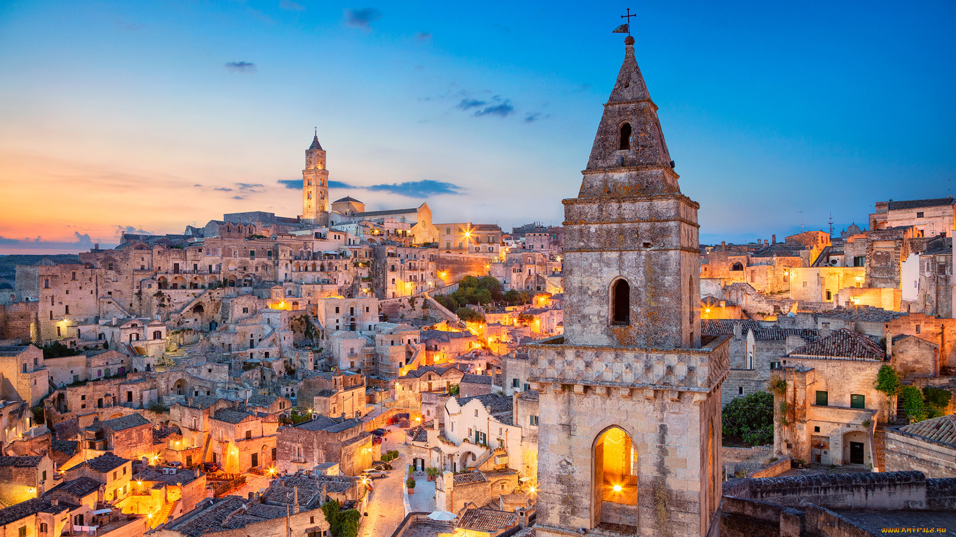 matera, города, -, панорамы, простор