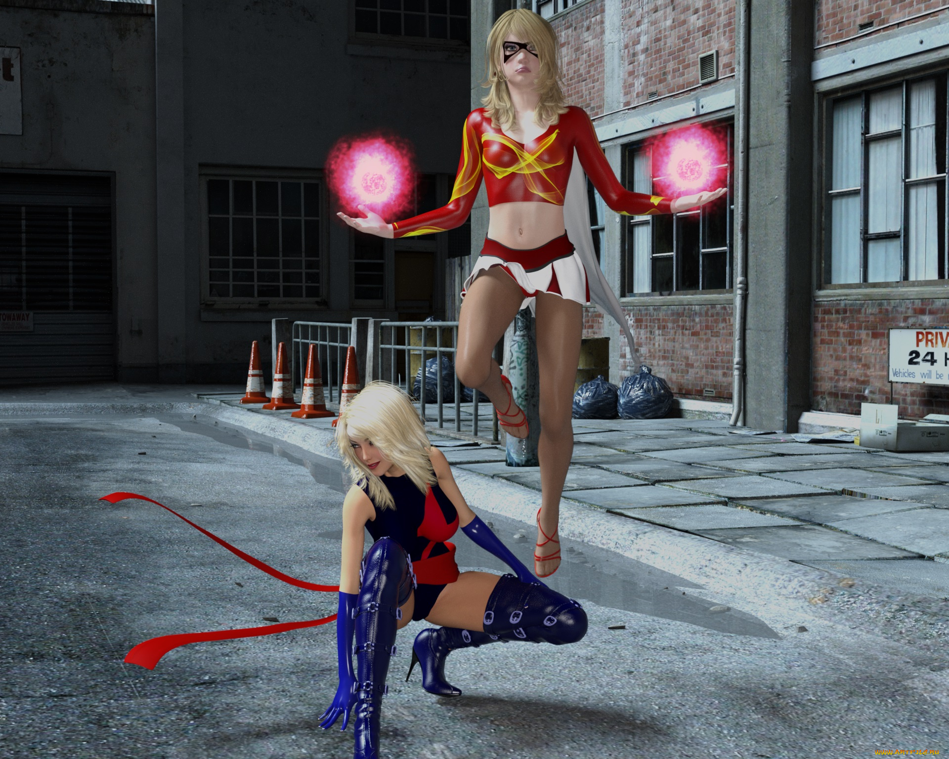 3д, графика, фантазия, , fantasy, девушки, взгляд, фон