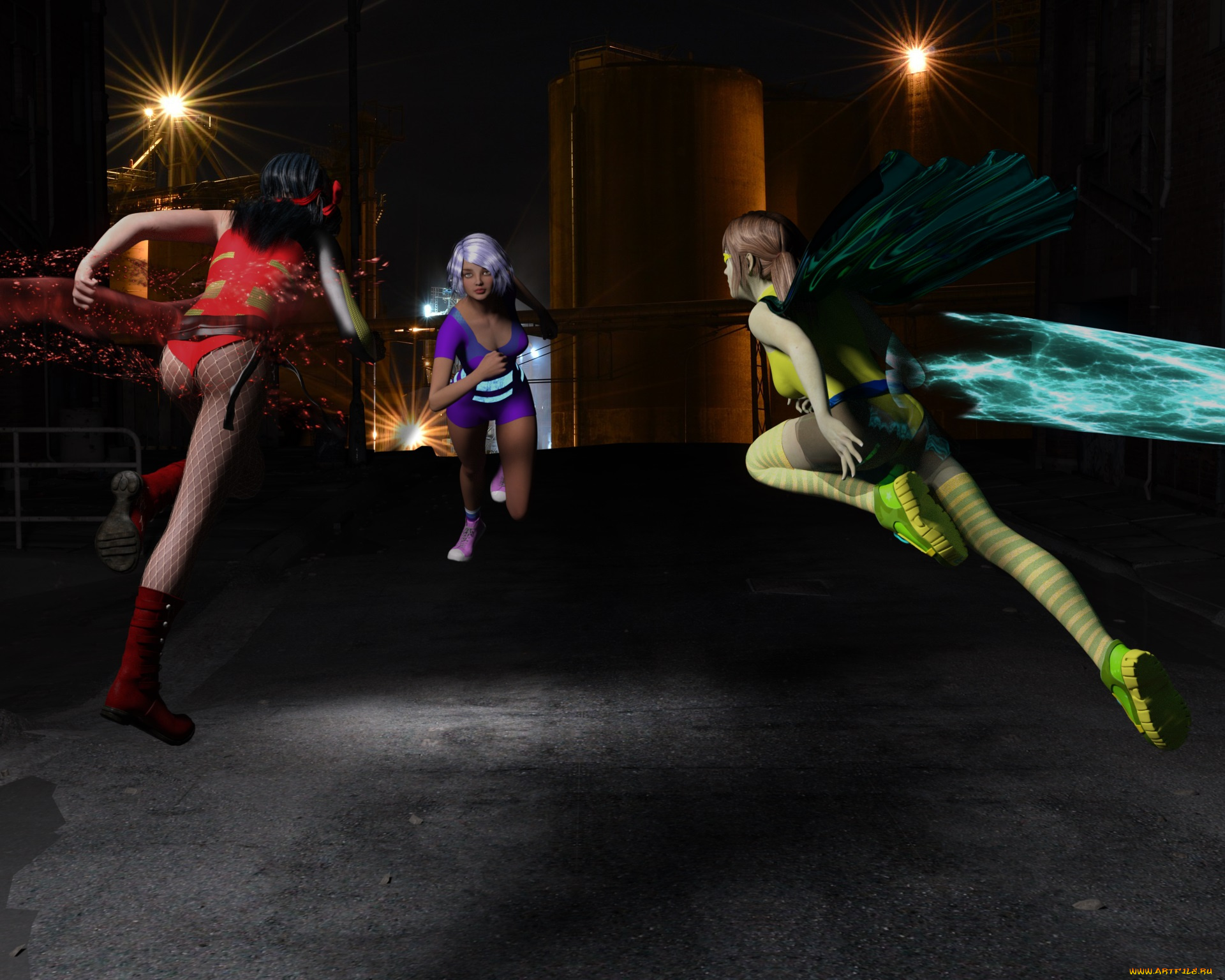 3д, графика, фантазия, , fantasy, девушки, взгляд, фон