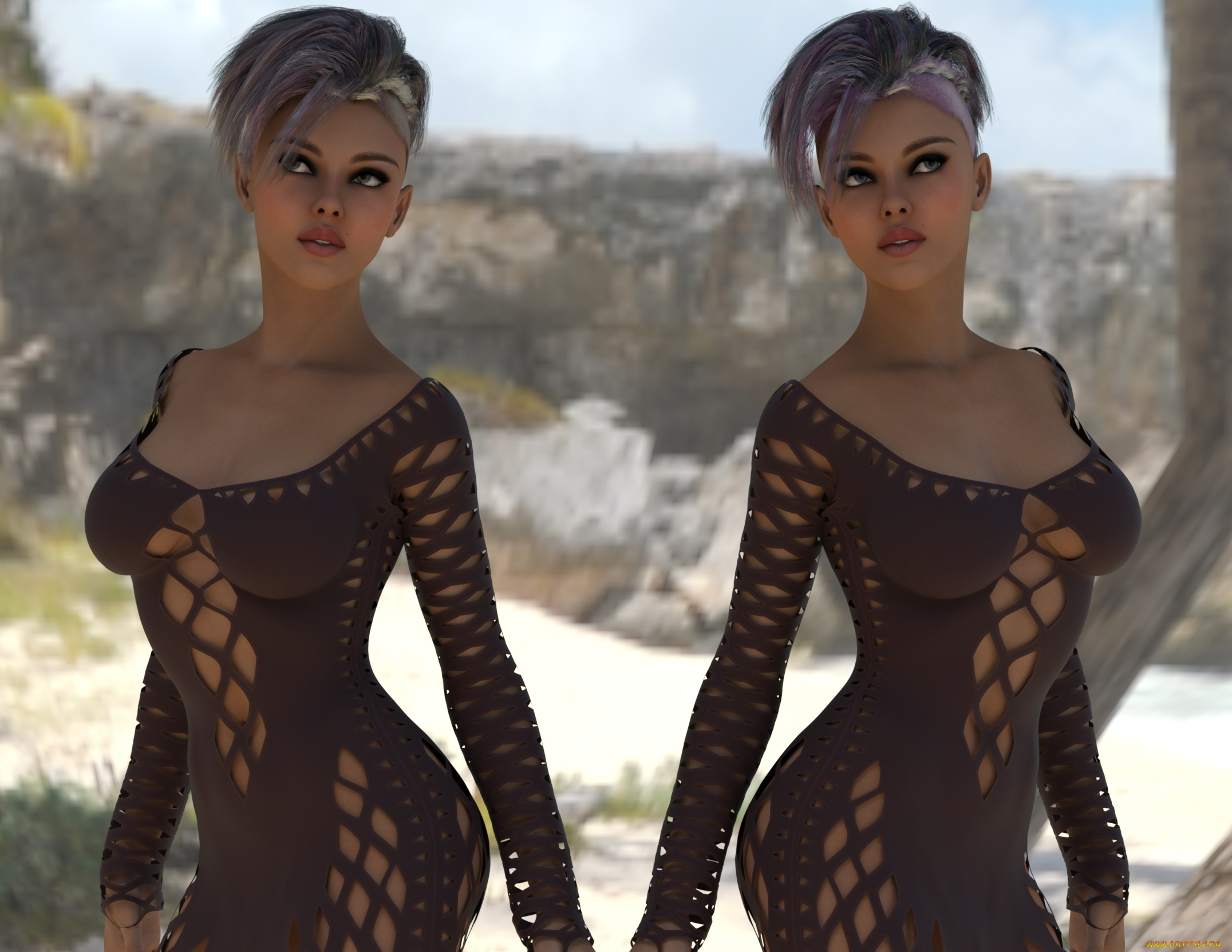 3д, графика, люди, , people, фон, взгляд, девушки