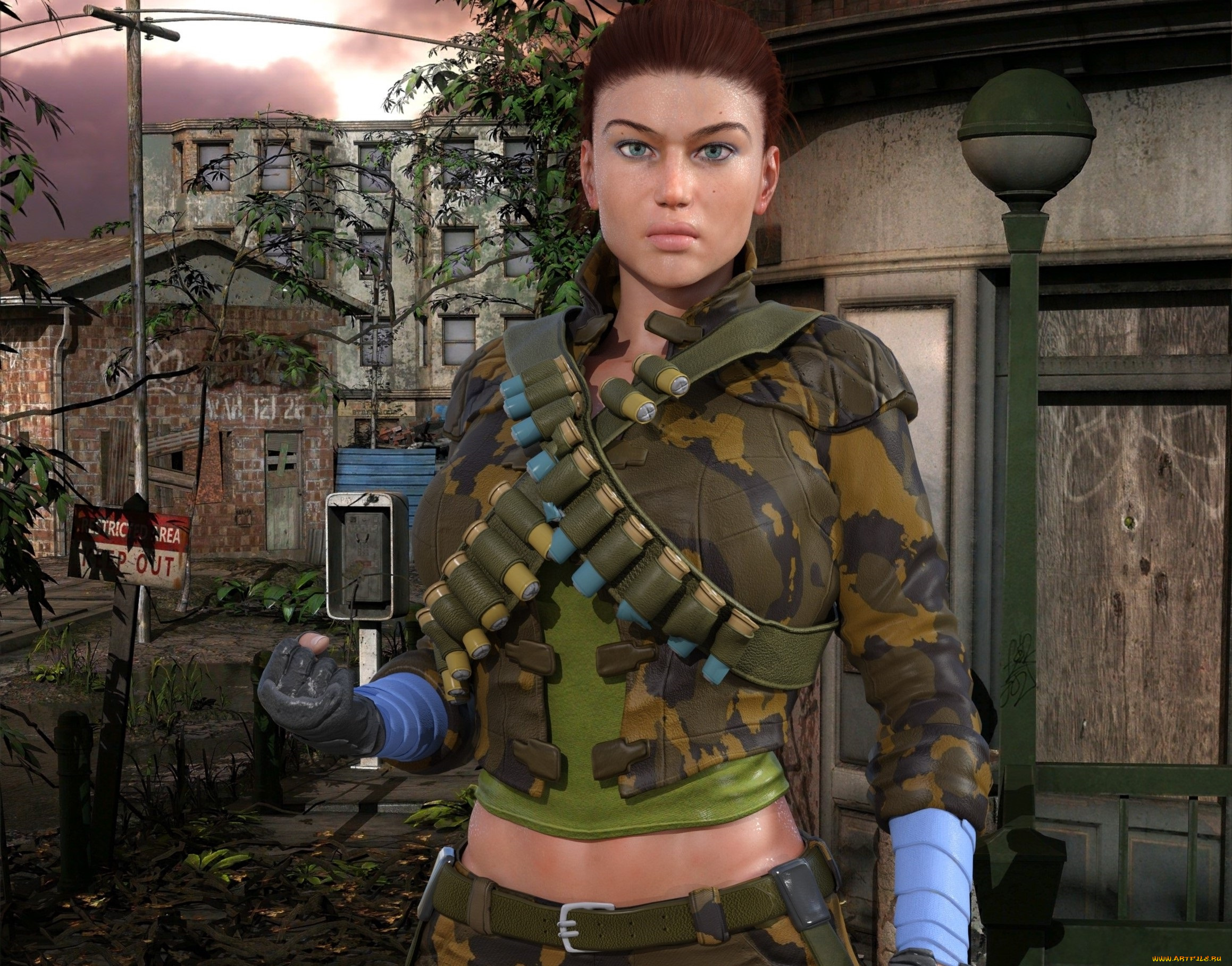 3д, графика, фантазия, , fantasy, фон, взгляд, девушка