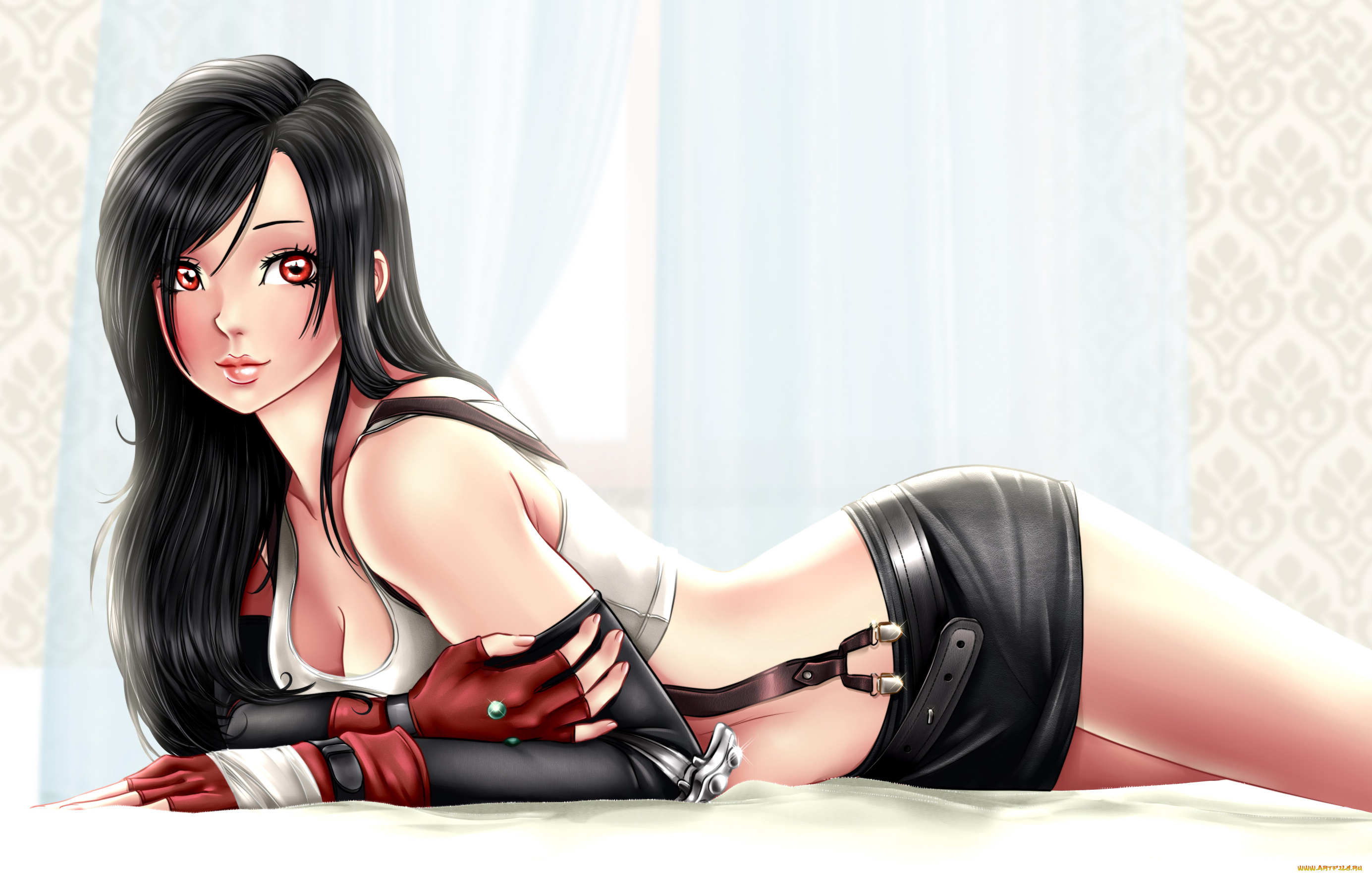 аниме, final, fantasy, девушка, фон, взгляд