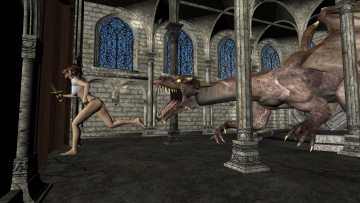 Картинка 3д+графика фантазия+ fantasy дракон взгляд девушка фон