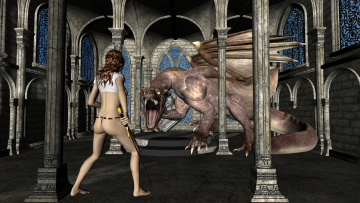 Картинка 3д+графика фантазия+ fantasy фон взгляд девушка дракон