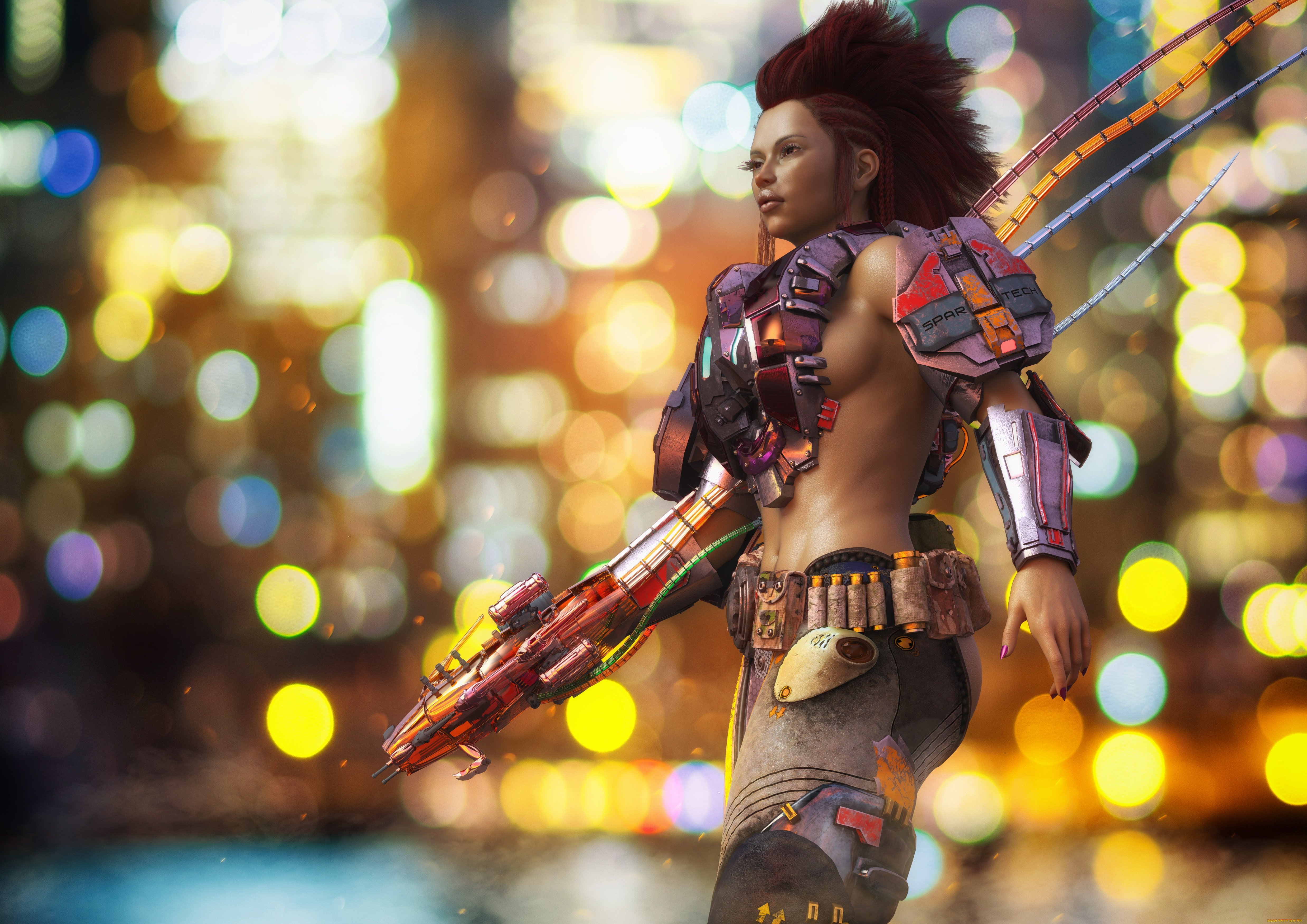 3д, графика, фантазия, , fantasy, фон, взгляд, девушка