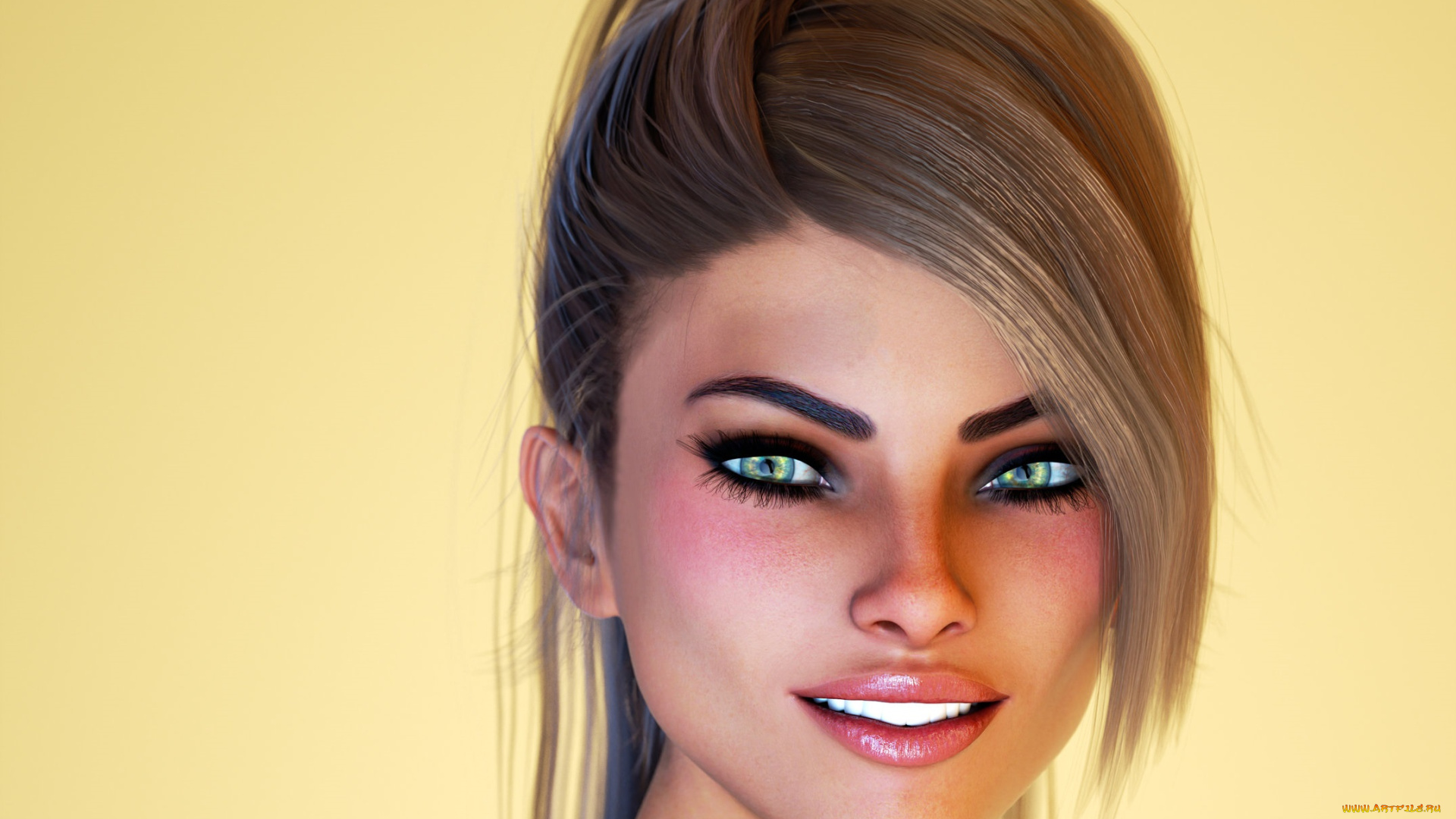 3д, графика, портрет, , portraits, девушка, взгляд, фон