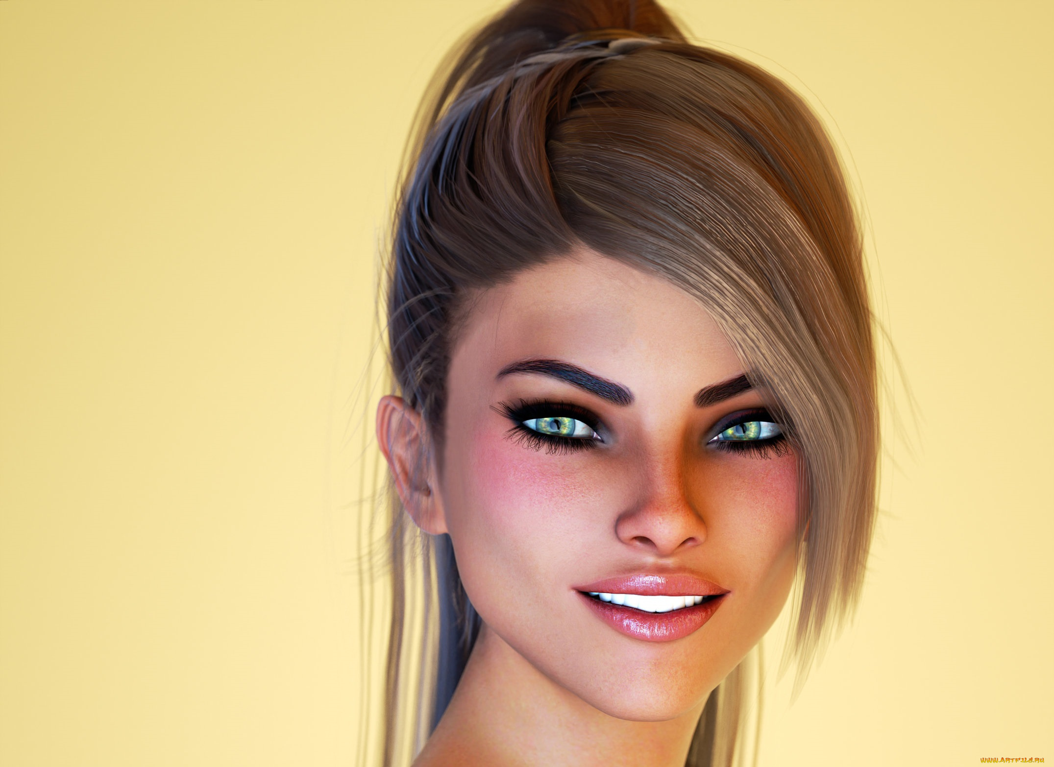 3д, графика, портрет, , portraits, девушка, взгляд, фон