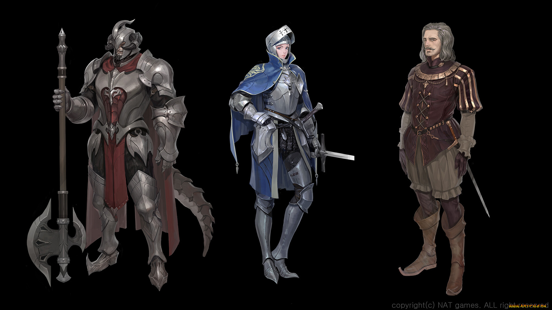 видео, игры, ---другое, воин, рыцарь, горожанин