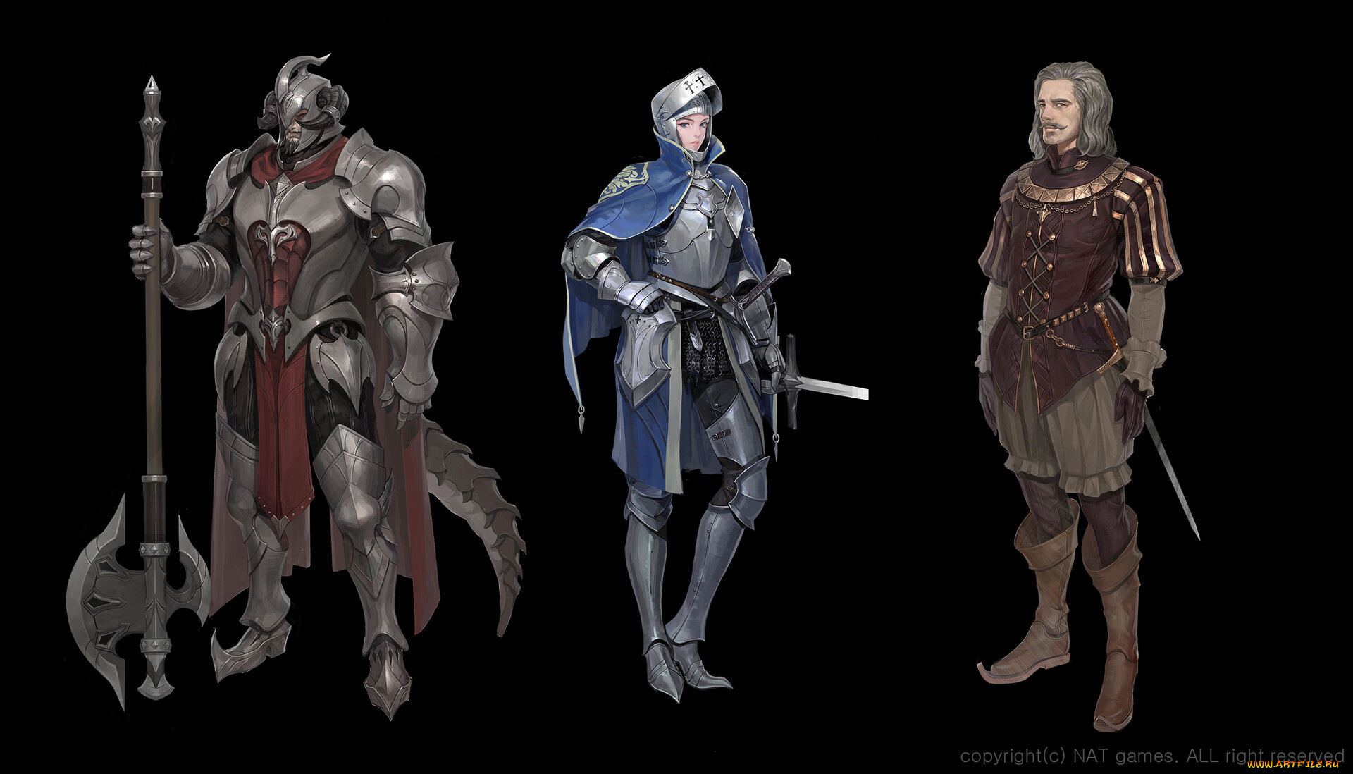 видео, игры, ---другое, воин, рыцарь, горожанин