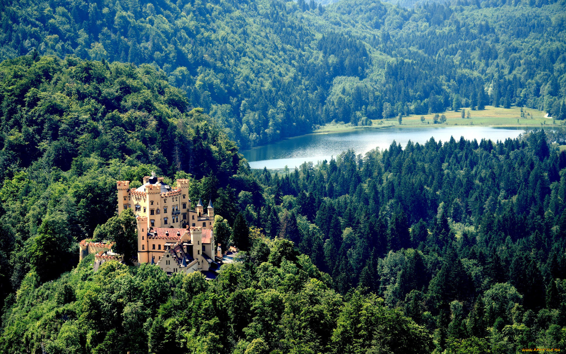 hohenschwangau, castle, города, замки, германии, hohenschwangau, castle
