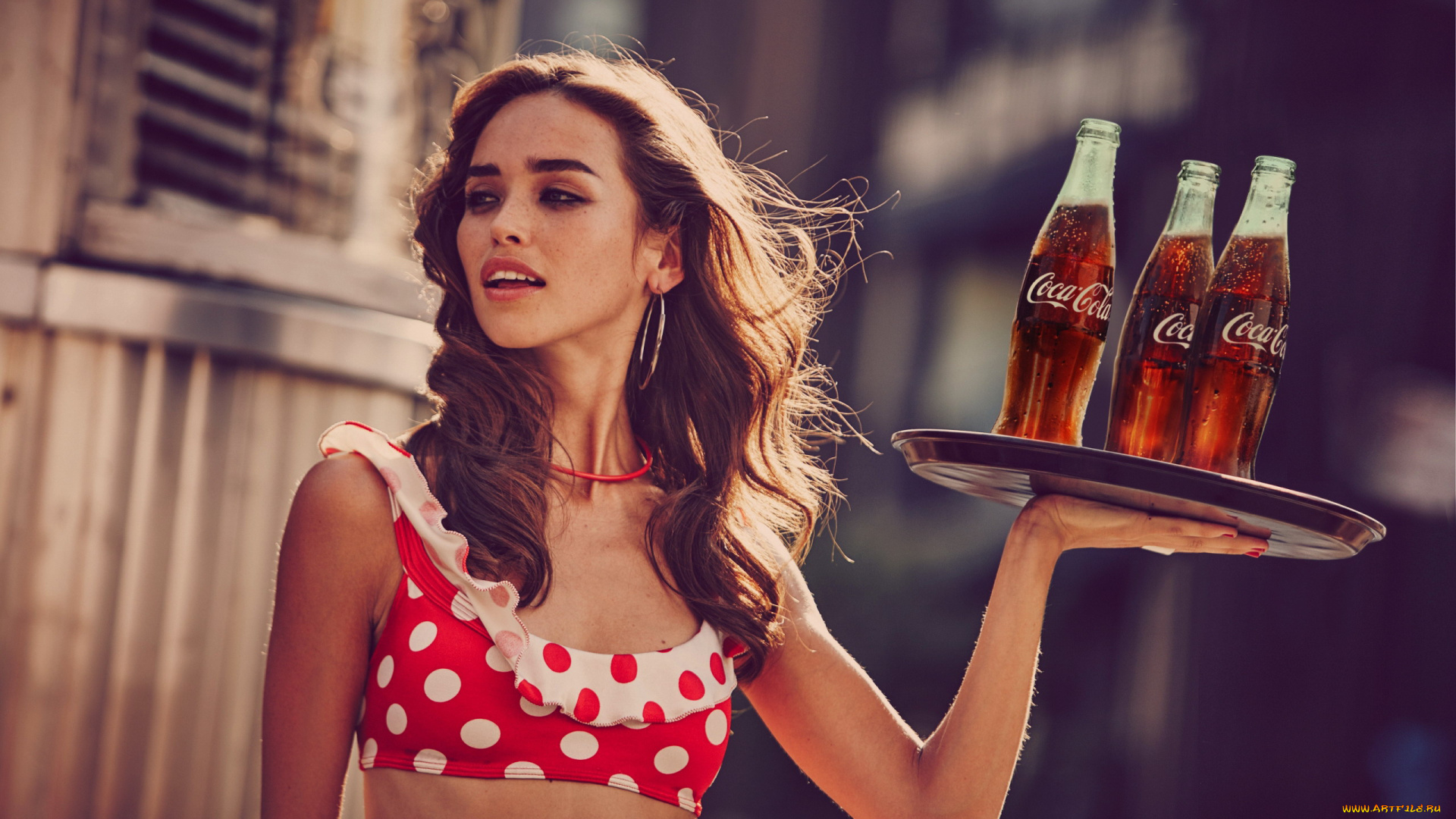 бренды, coca-cola, девушка, поднос, бутылки, напиток, carolina, sanchez