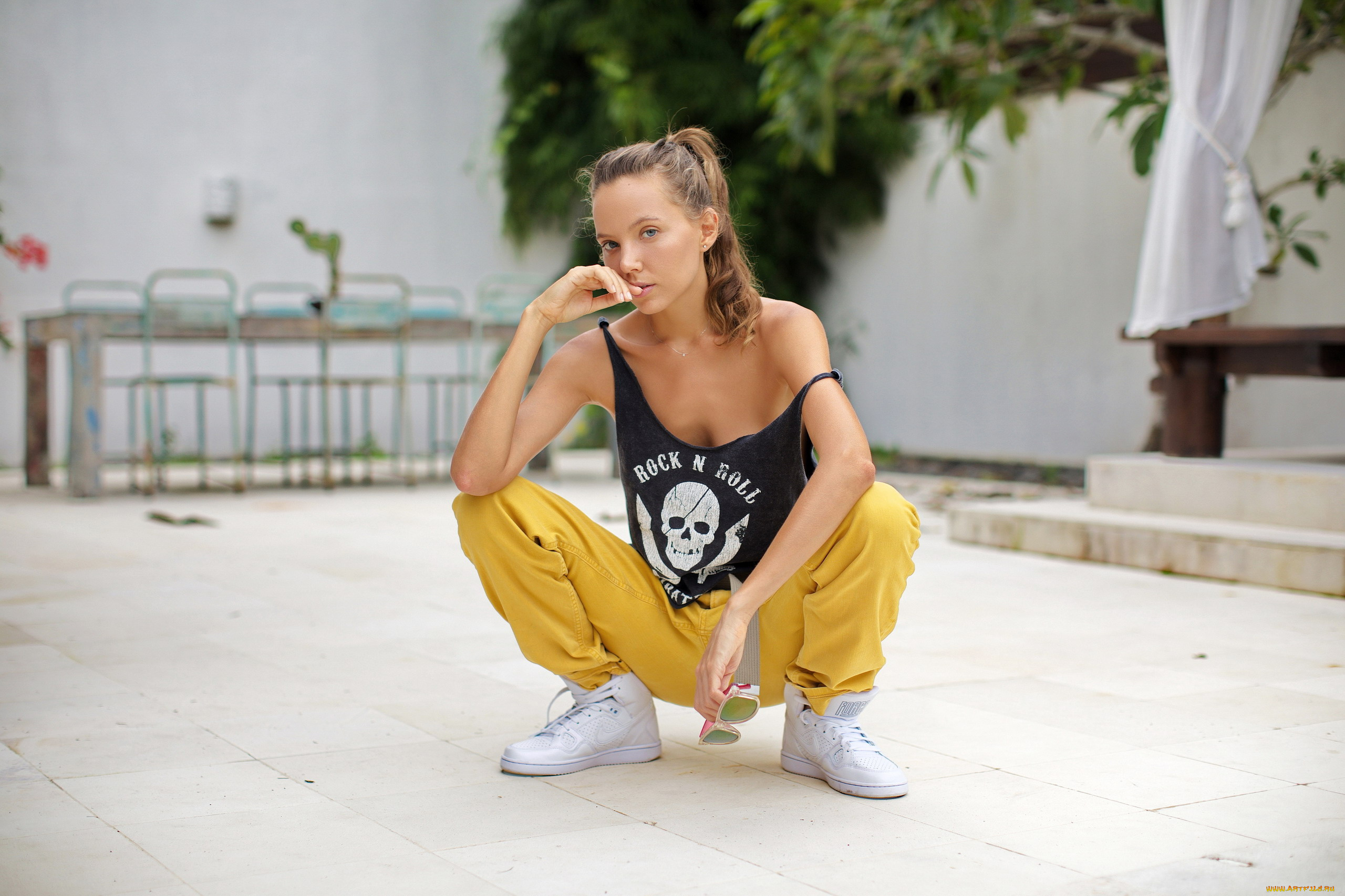 девушки, katya, clover, , катя, скаредина, майка, поза