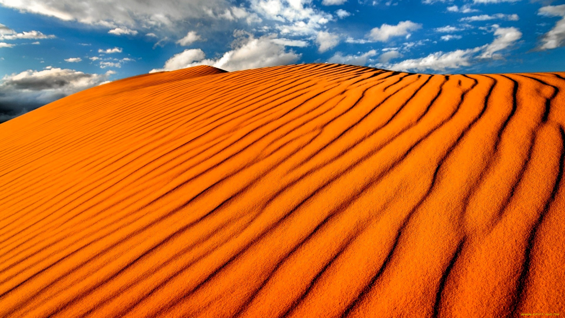 природа, пустыни, пустыня, песок, барханы, облака