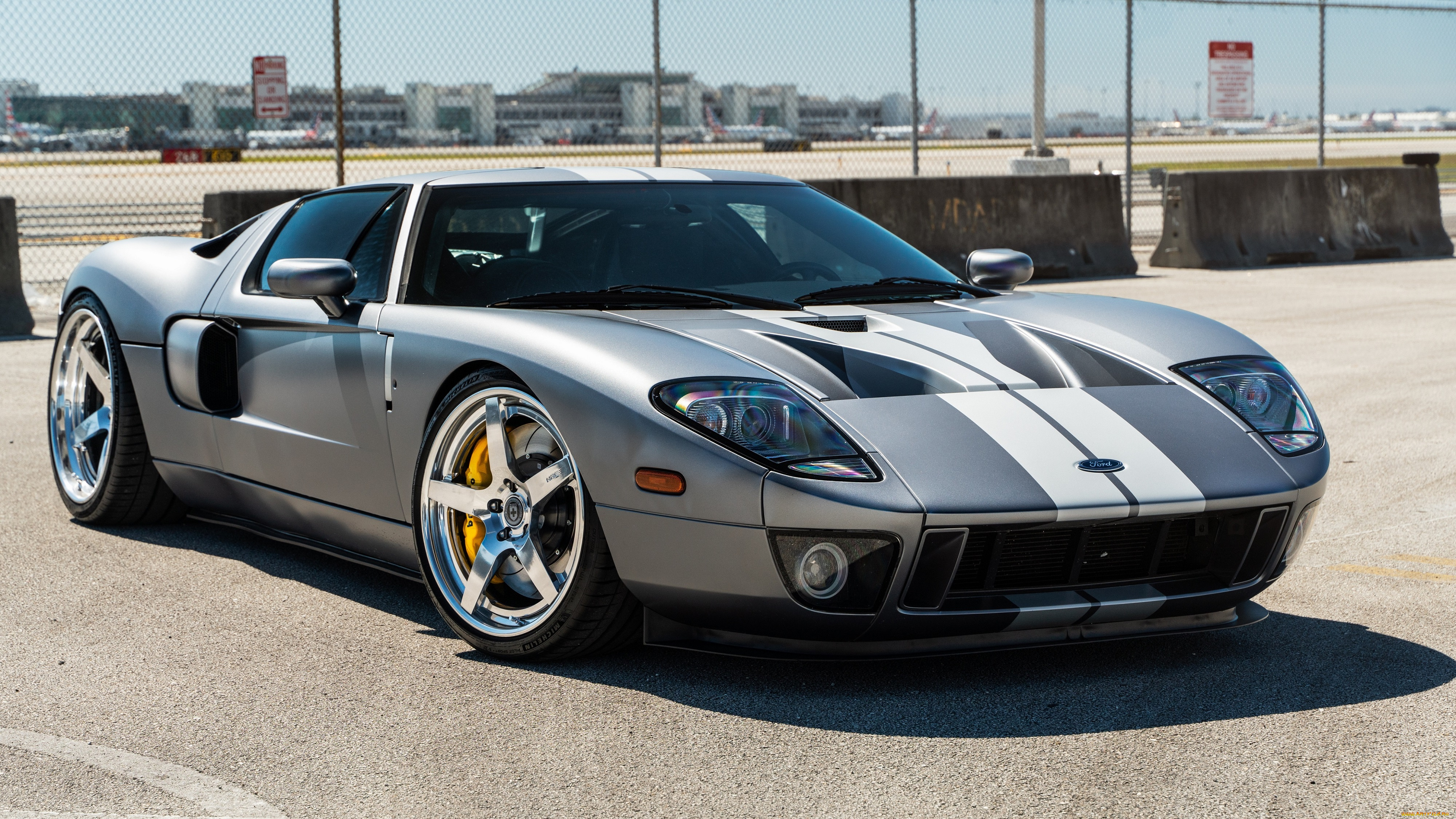 монстр, из, америки, автомобили, ford, gt, side, silver, sportcar