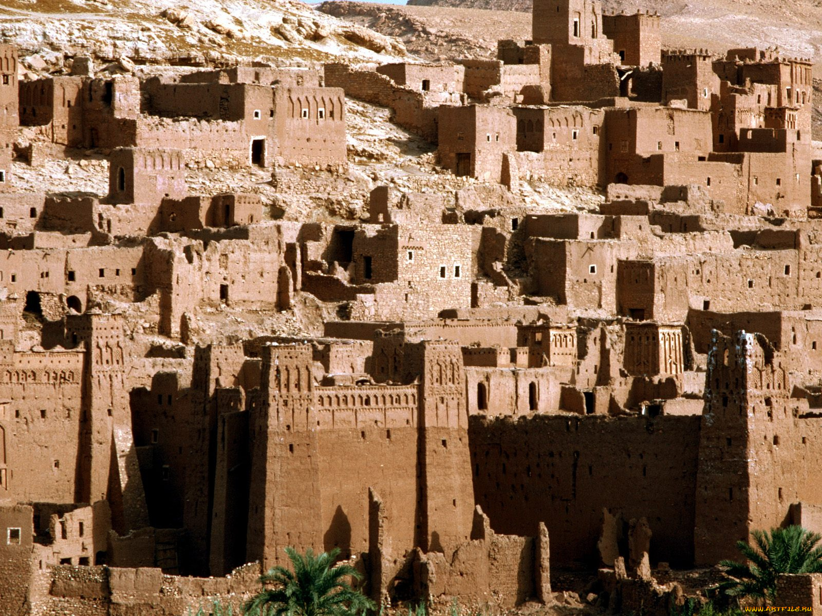 ait, benhaddou, morocco, города, панорамы