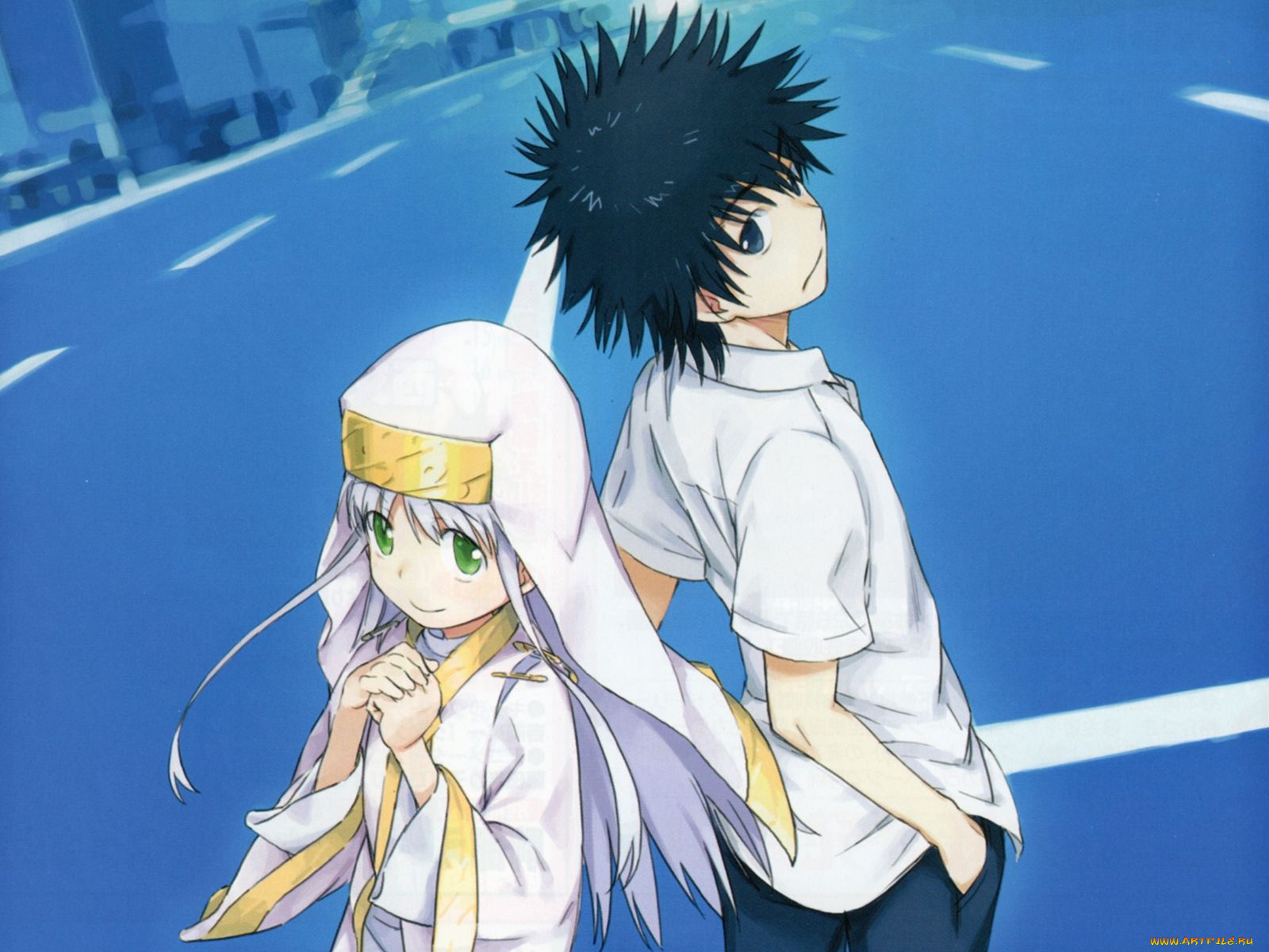 аниме, toaru, majutsu, no, index, мальчик, девушка