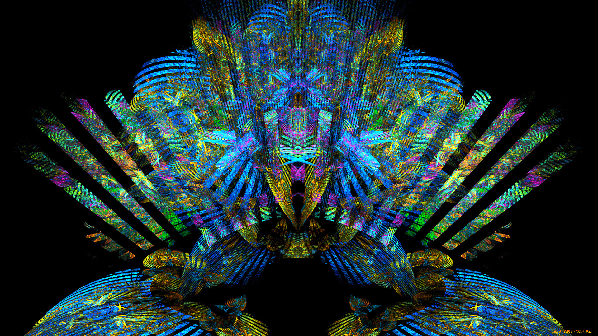 3д, графика, fractal, фракталы, цвета, тёмный, абстракция