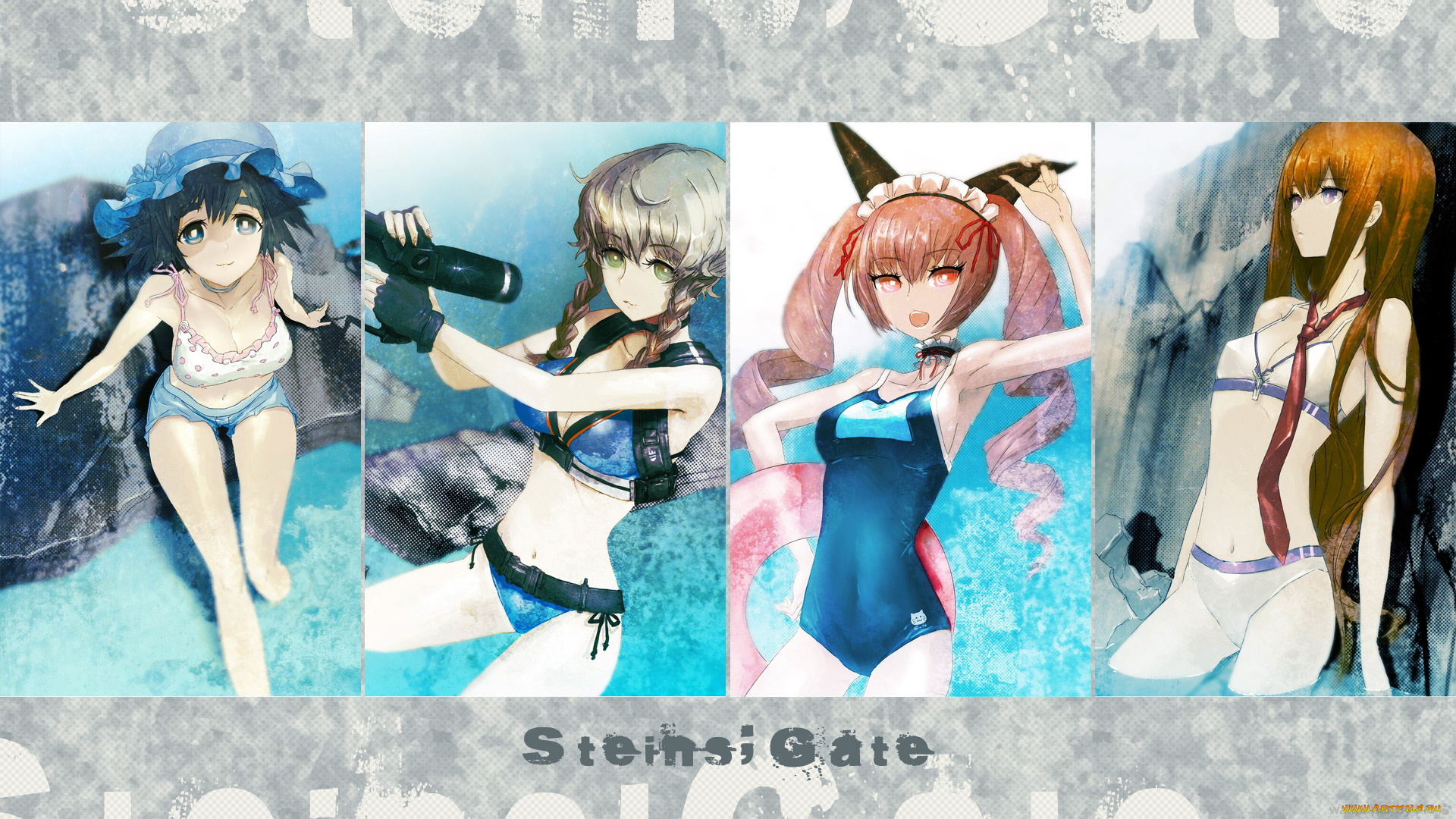 аниме, steins, gate, девушки