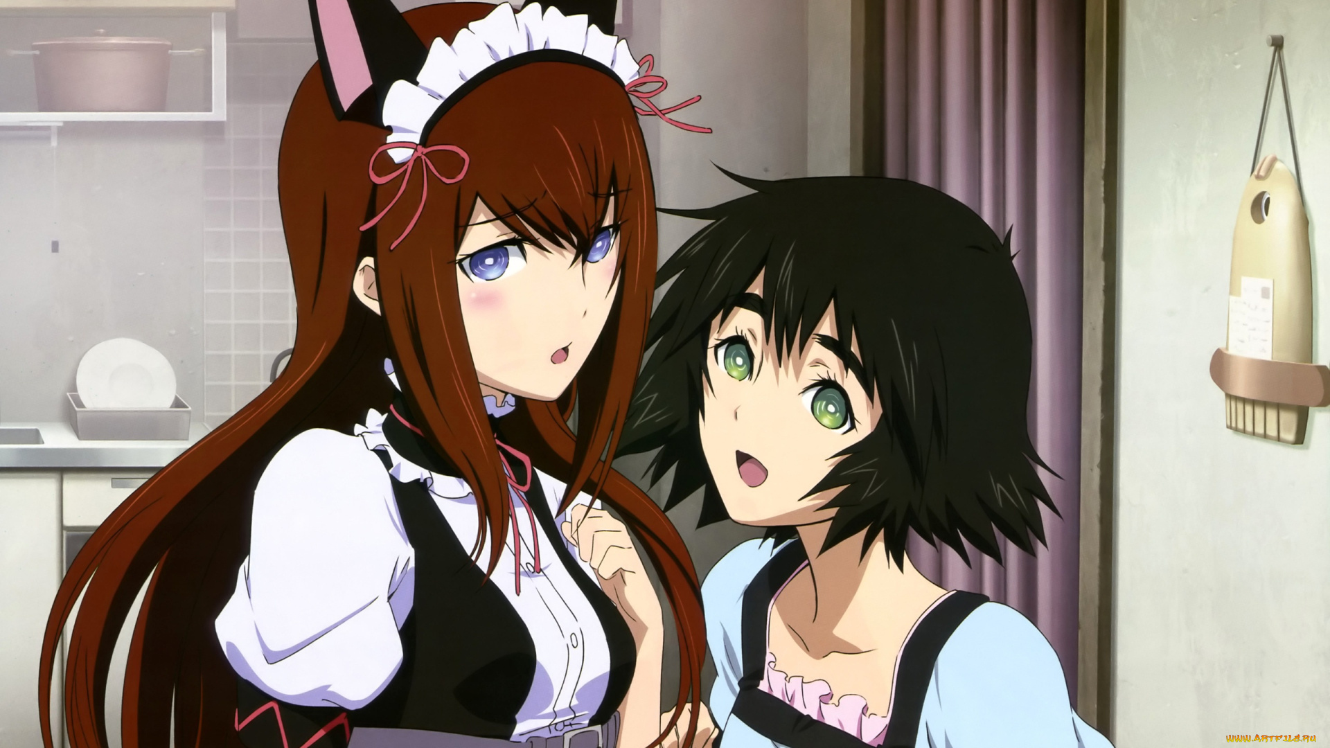 аниме, steins, gate, девушки