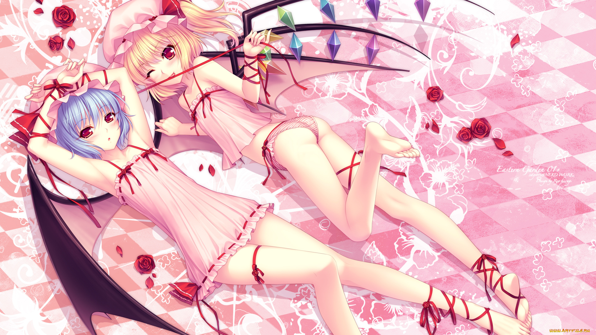 аниме, touhou, ремилия, и, фландр, скарлет