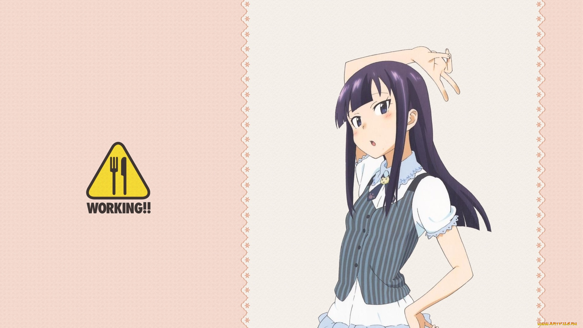 аниме, working, девушка