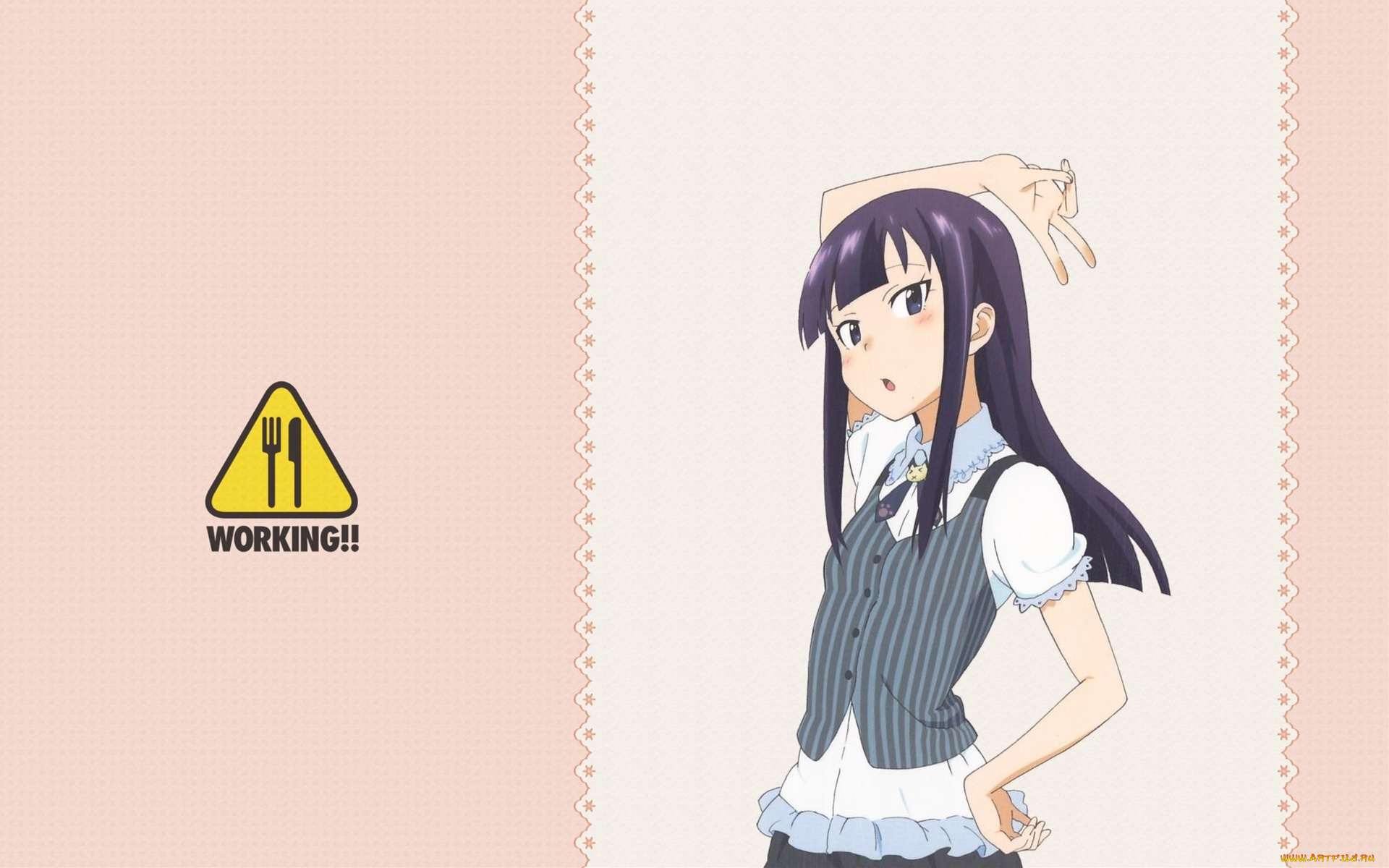 аниме, working, девушка
