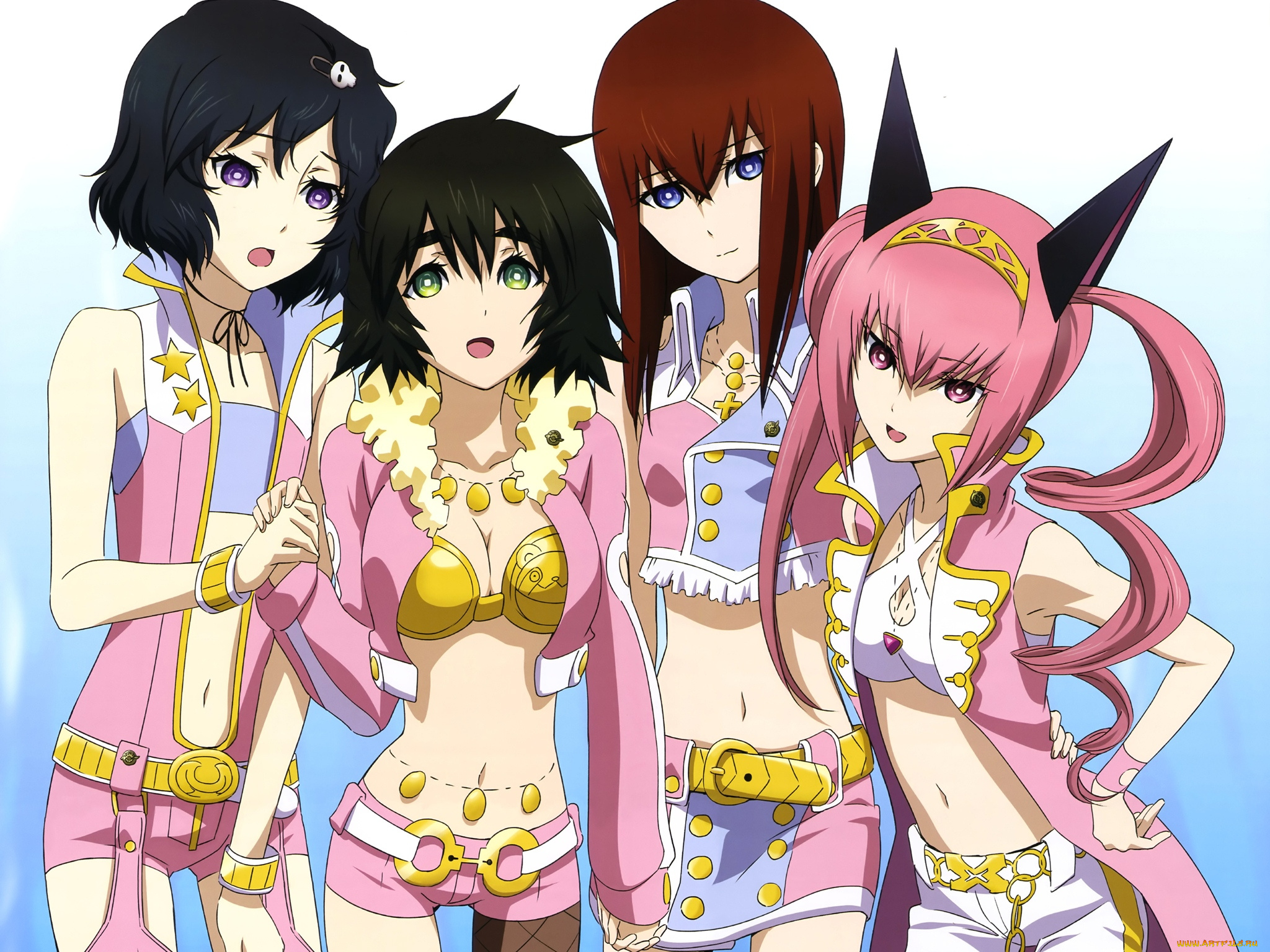 аниме, steins, gate, девушки