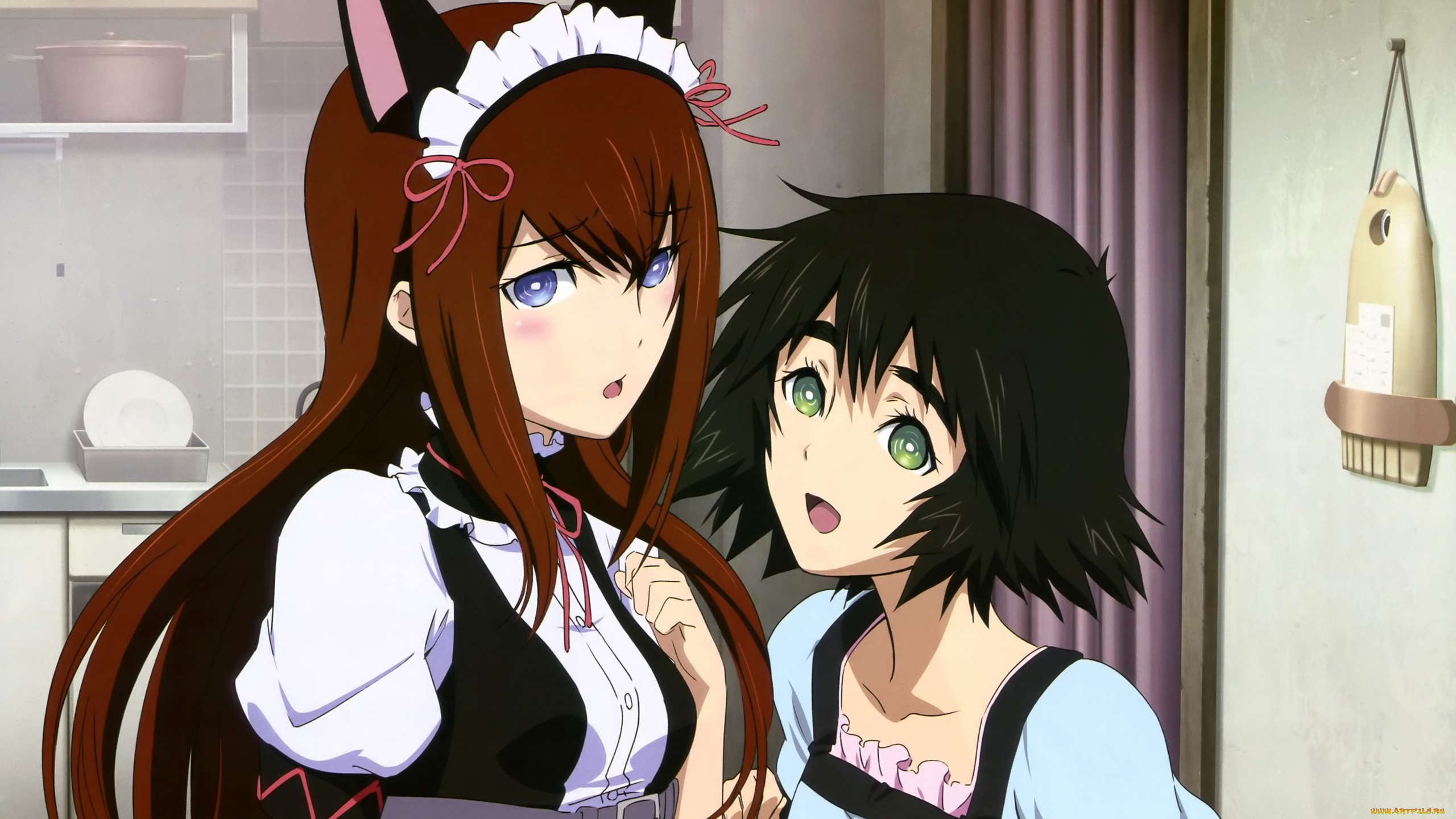 аниме, steins, gate, девушки