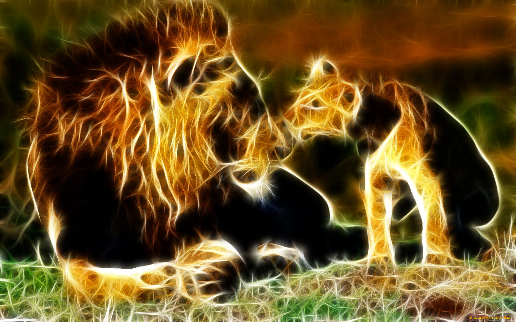 3д, графика, animals, животные, лев