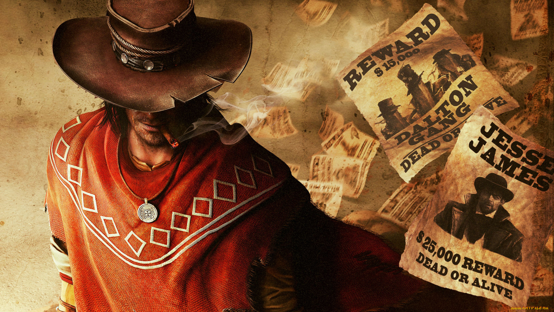 call, of, juarez, the, gunslinger, видео, игры, сигара, шляпа
