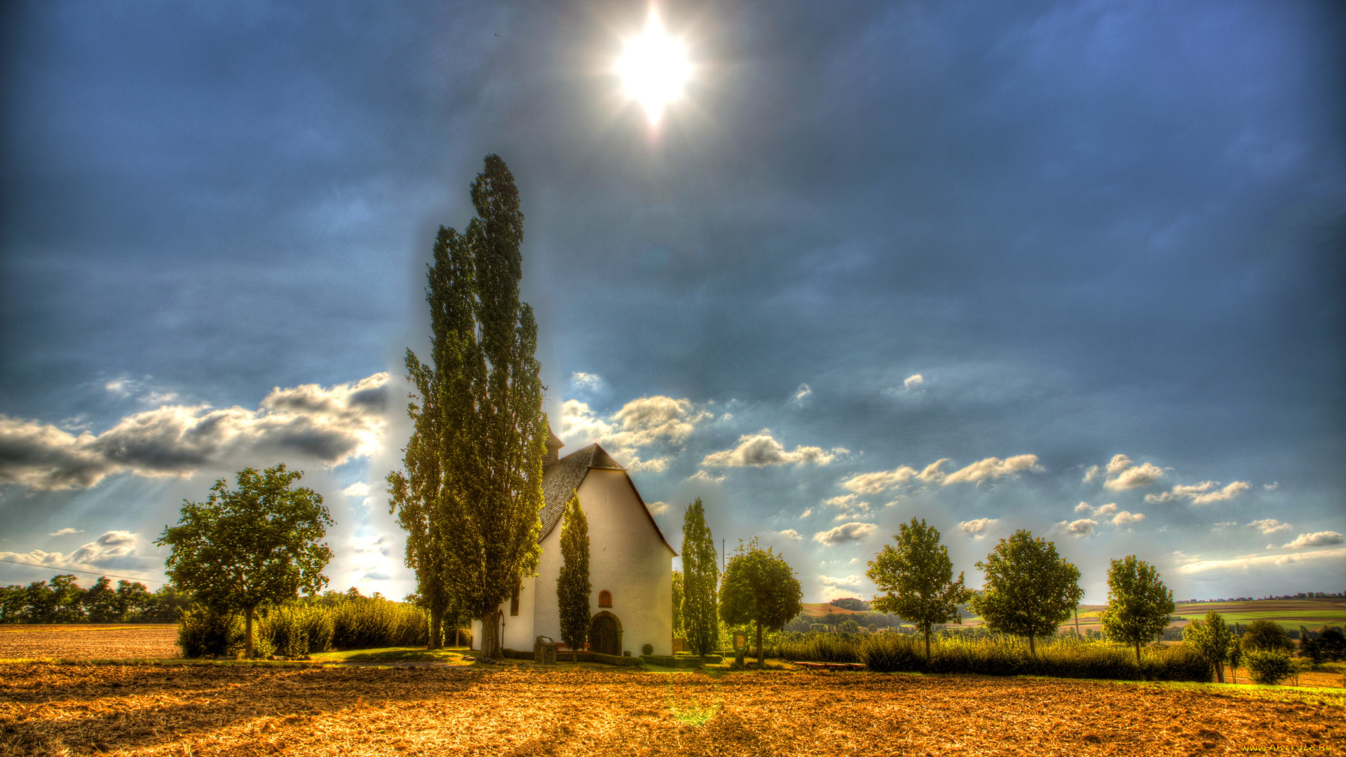 германия, мертлох, природа, поля