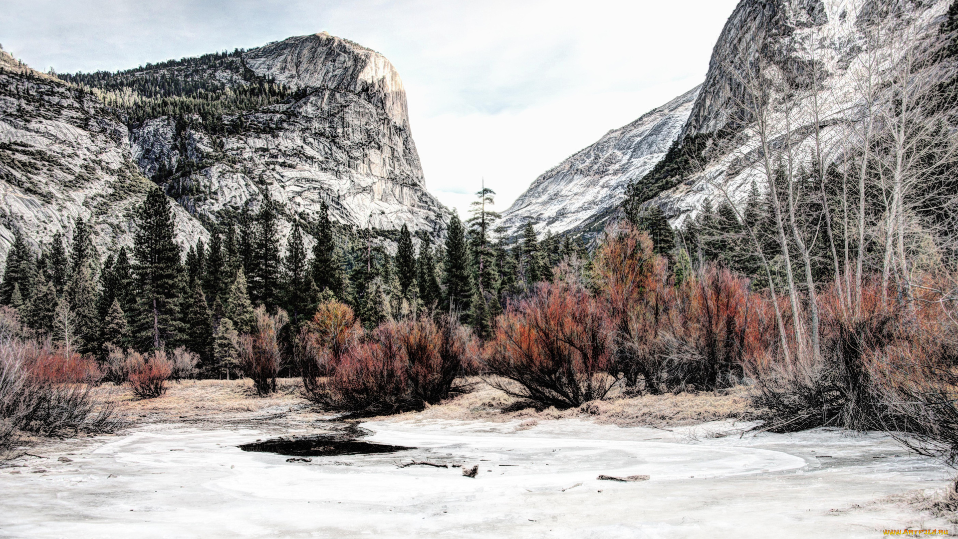 природа, горы, зима