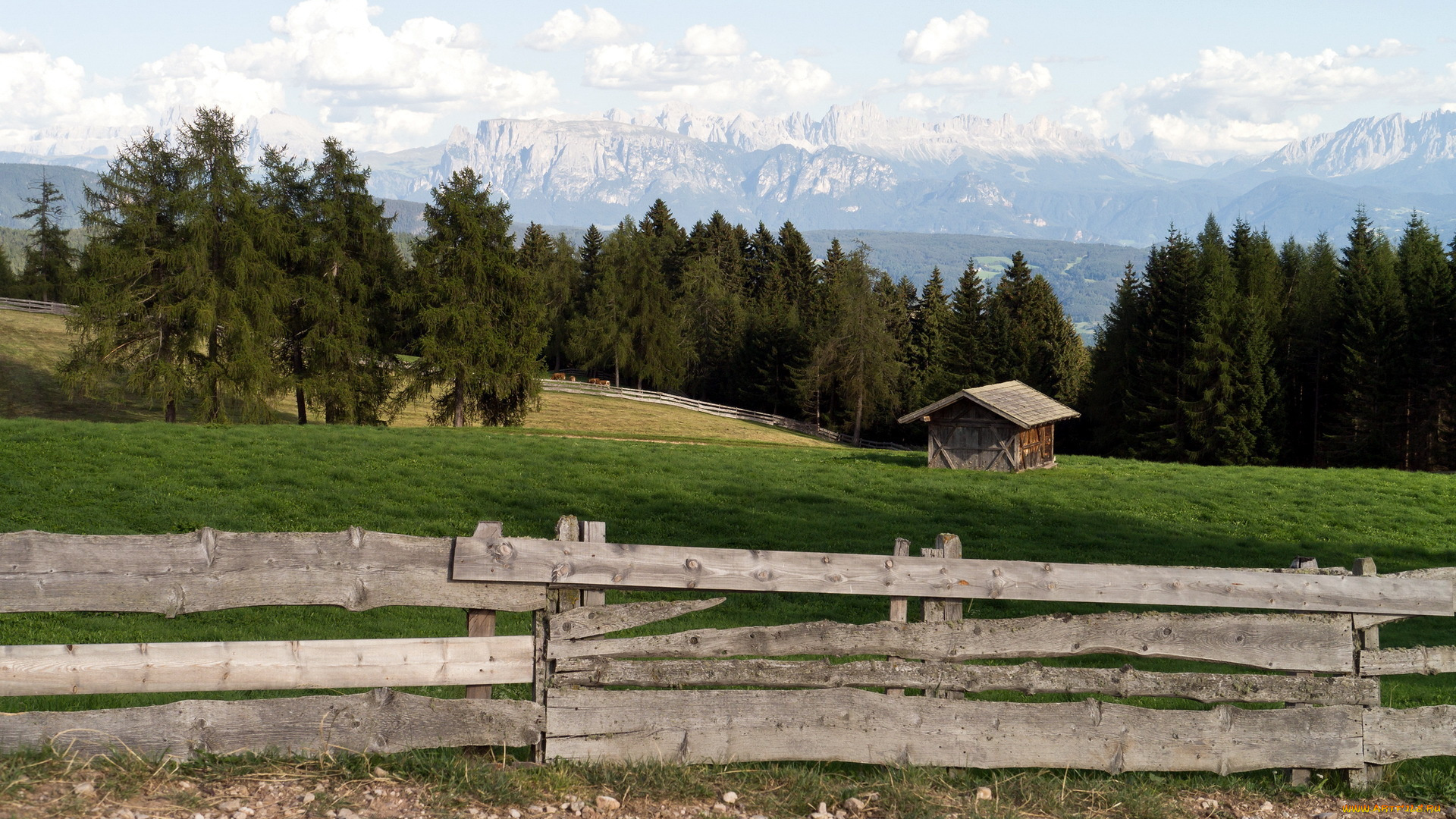 природа, пейзажи, горы, забор, дом