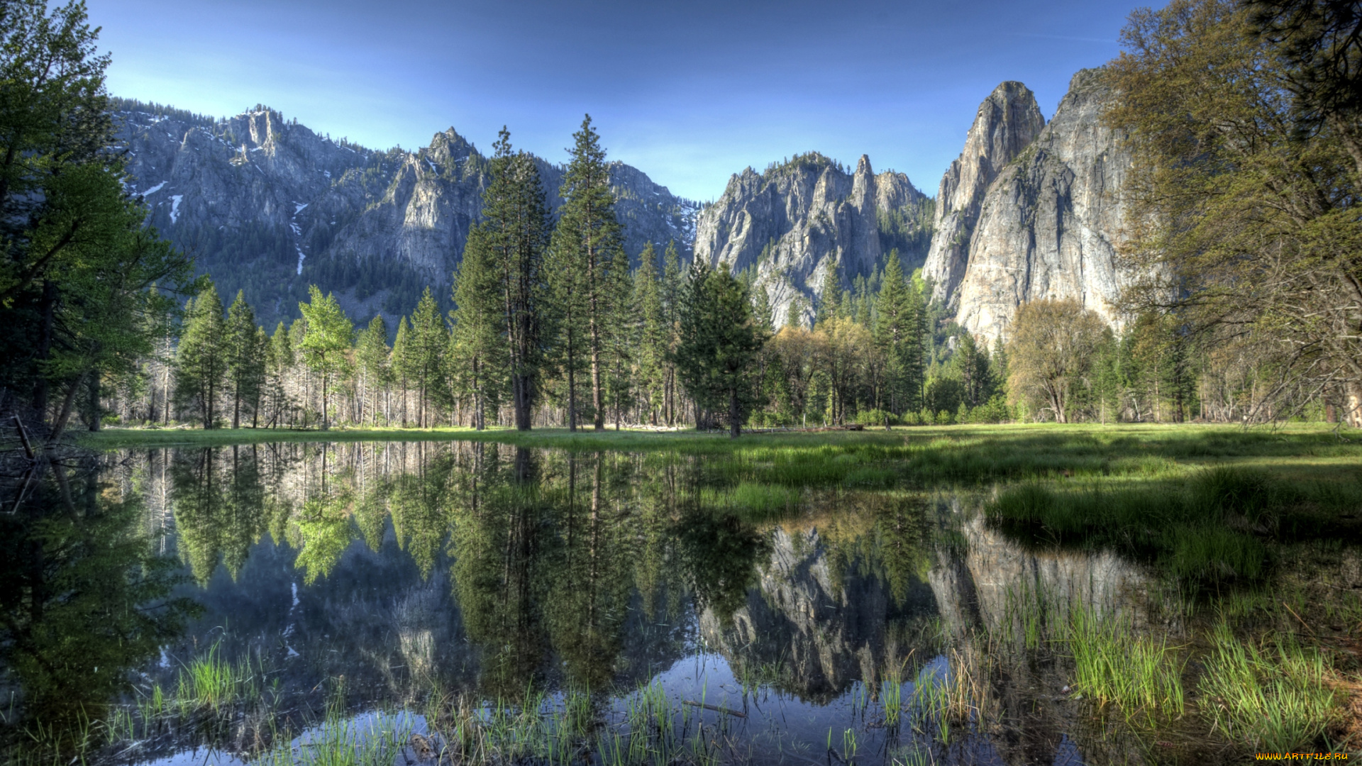 природа, реки, озера, горы, отражение, деревья, вода