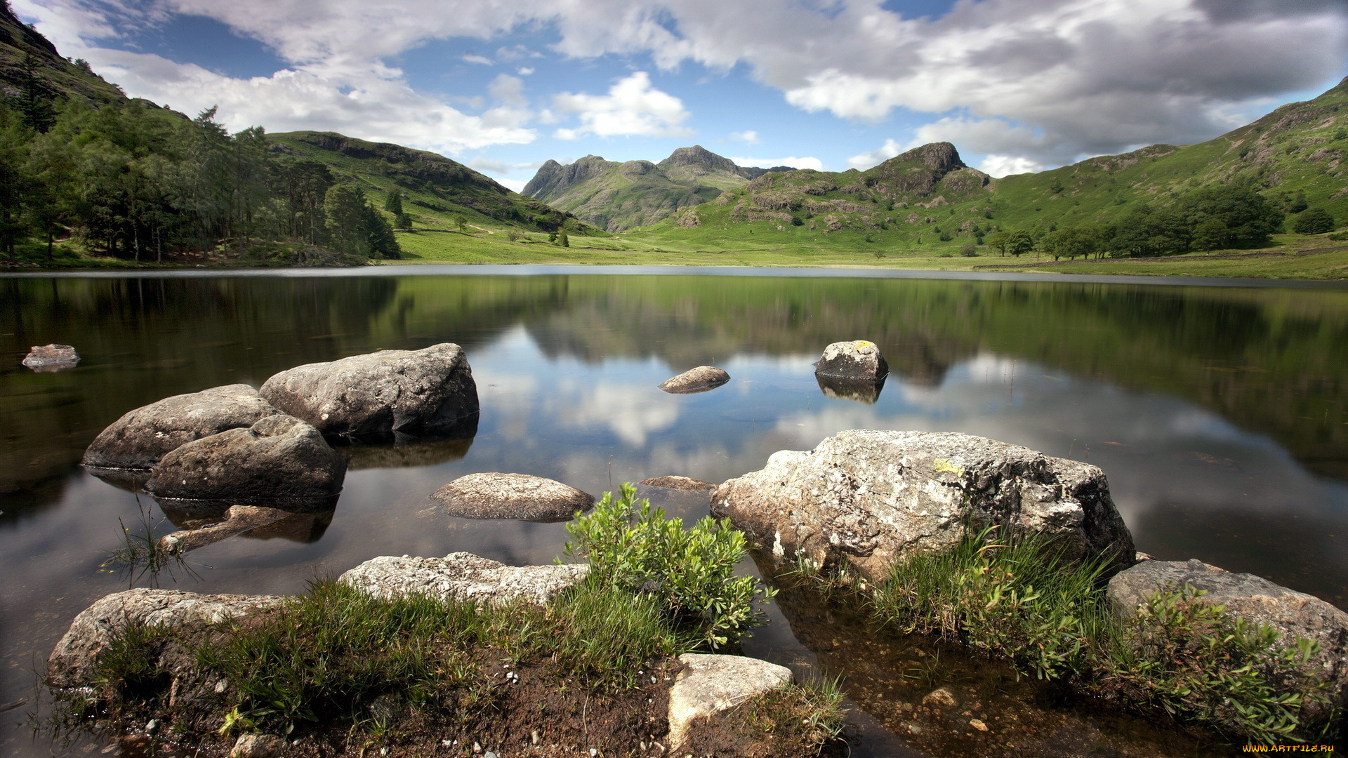 природа, реки, озера, лето, камни, озеро