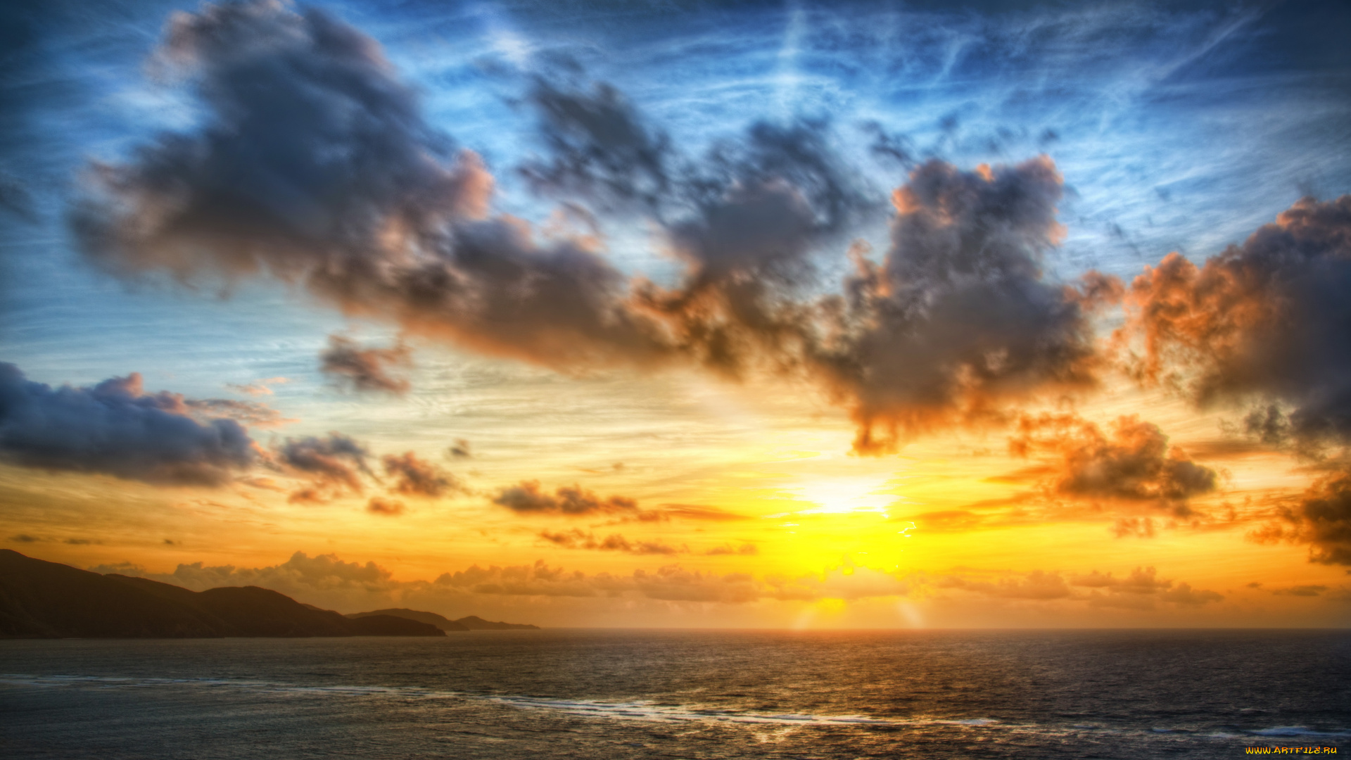 природа, восходы, закаты, солнце, океан