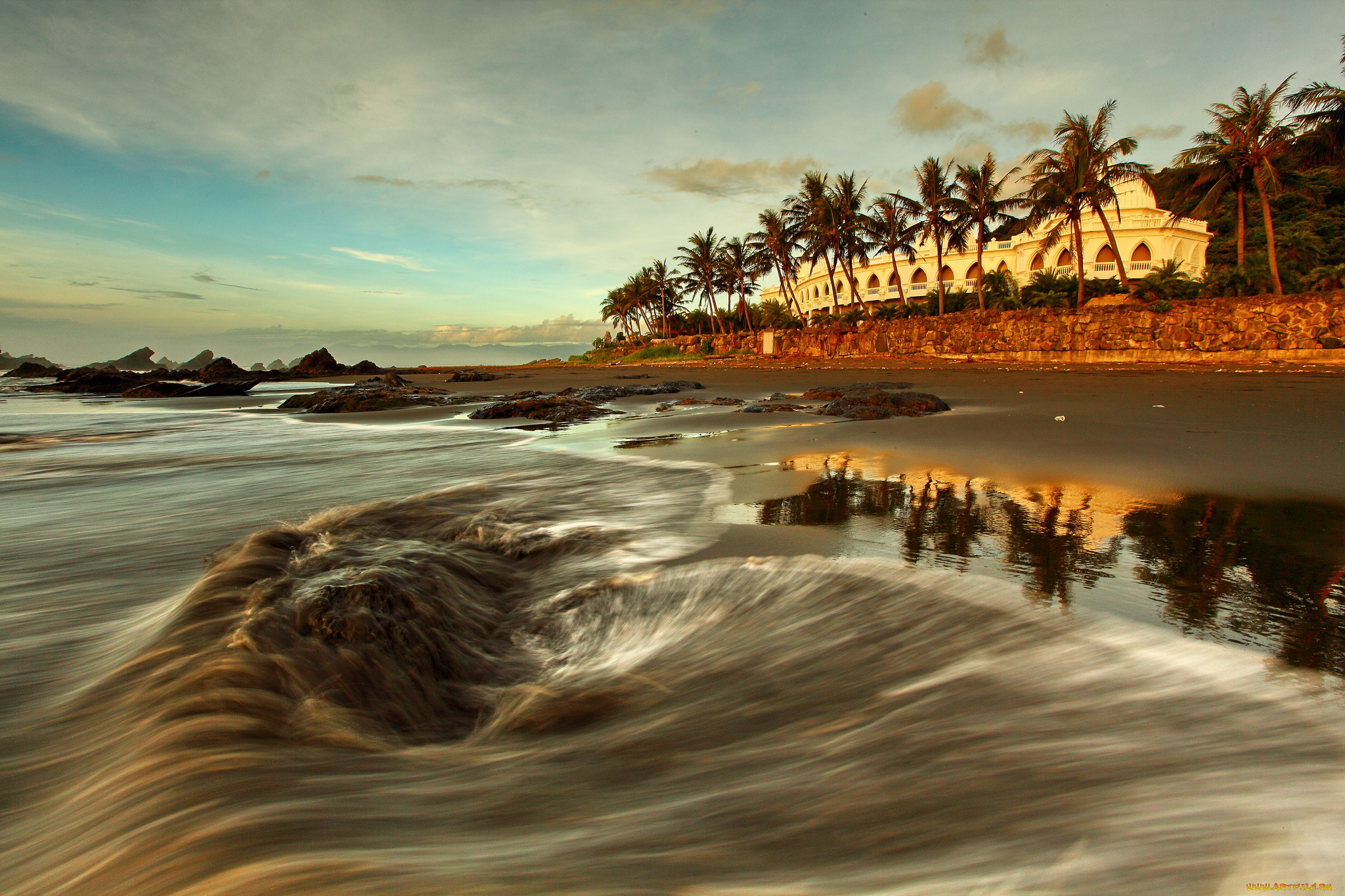 taiwan, природа, тропики, тайвань, море, пальмы, пейзаж