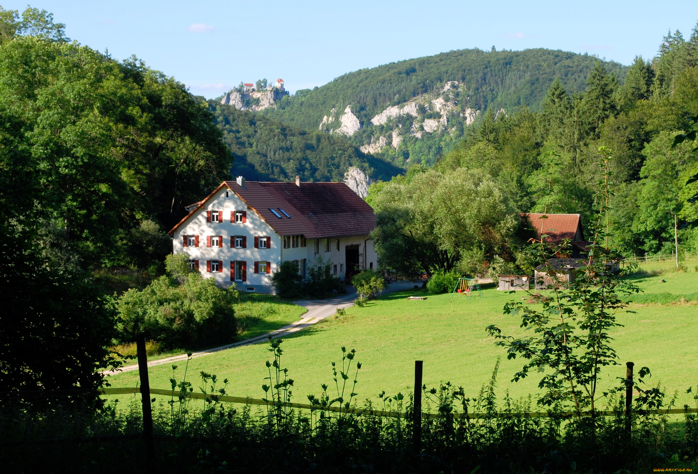 германия, фрайбург, разное, сооружения, постройки, дом, лес, пейзаж