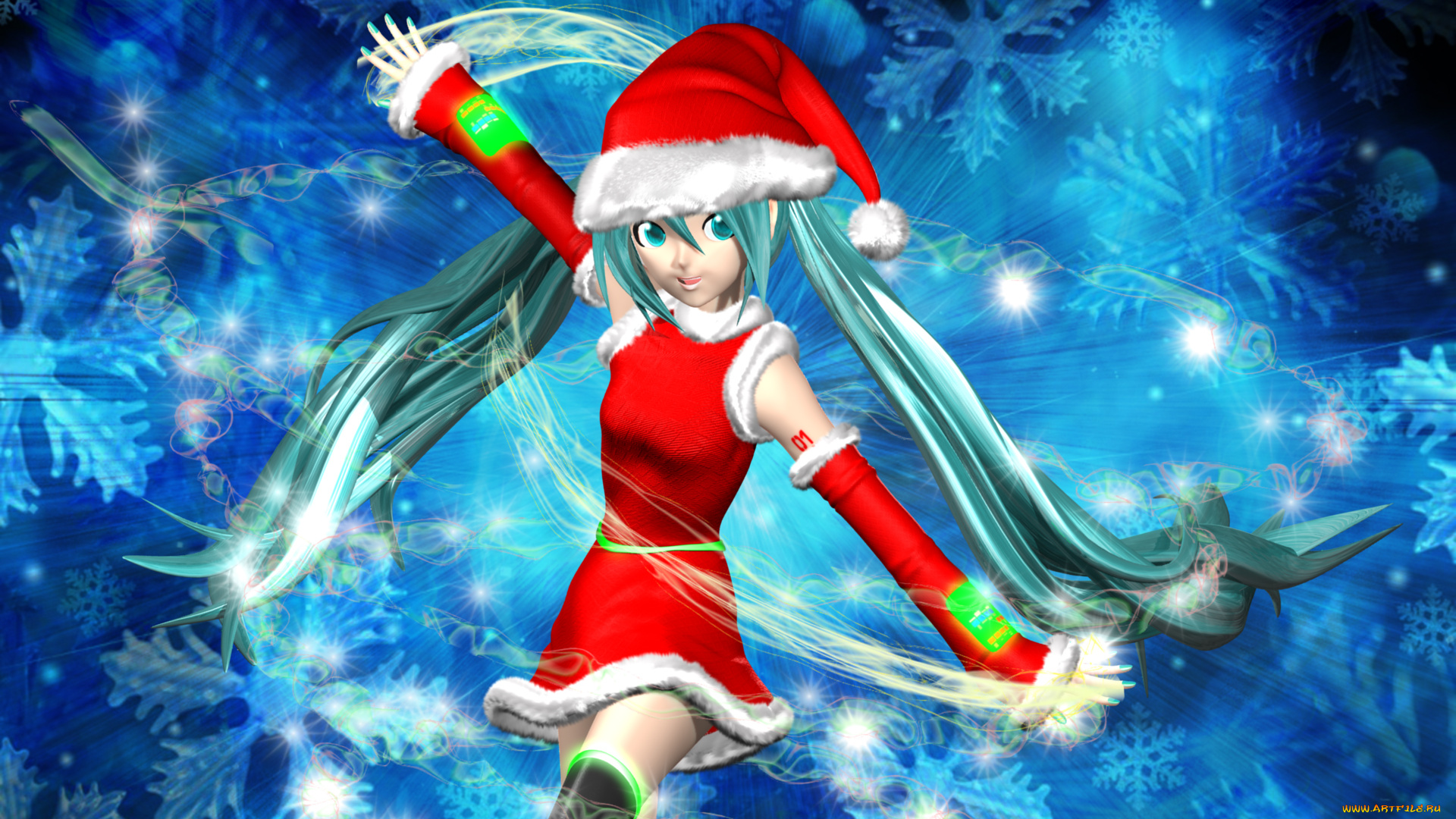 3д, графика, anime, аниме, снегурочка, vocaloid